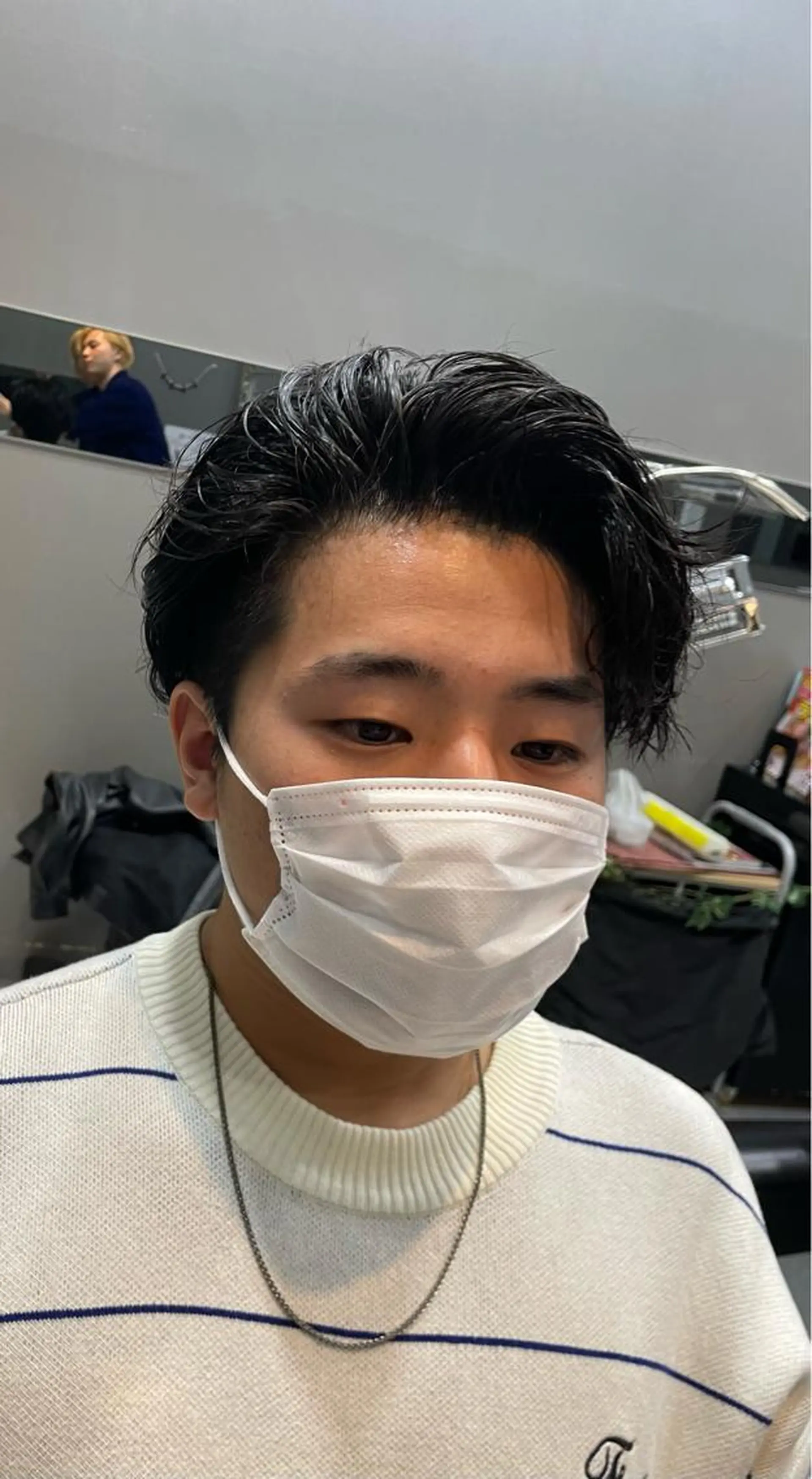 パーマ メンズ ルキ🌈ブリーチカラ ー&メンズパーマ🦄のヘアスタイル