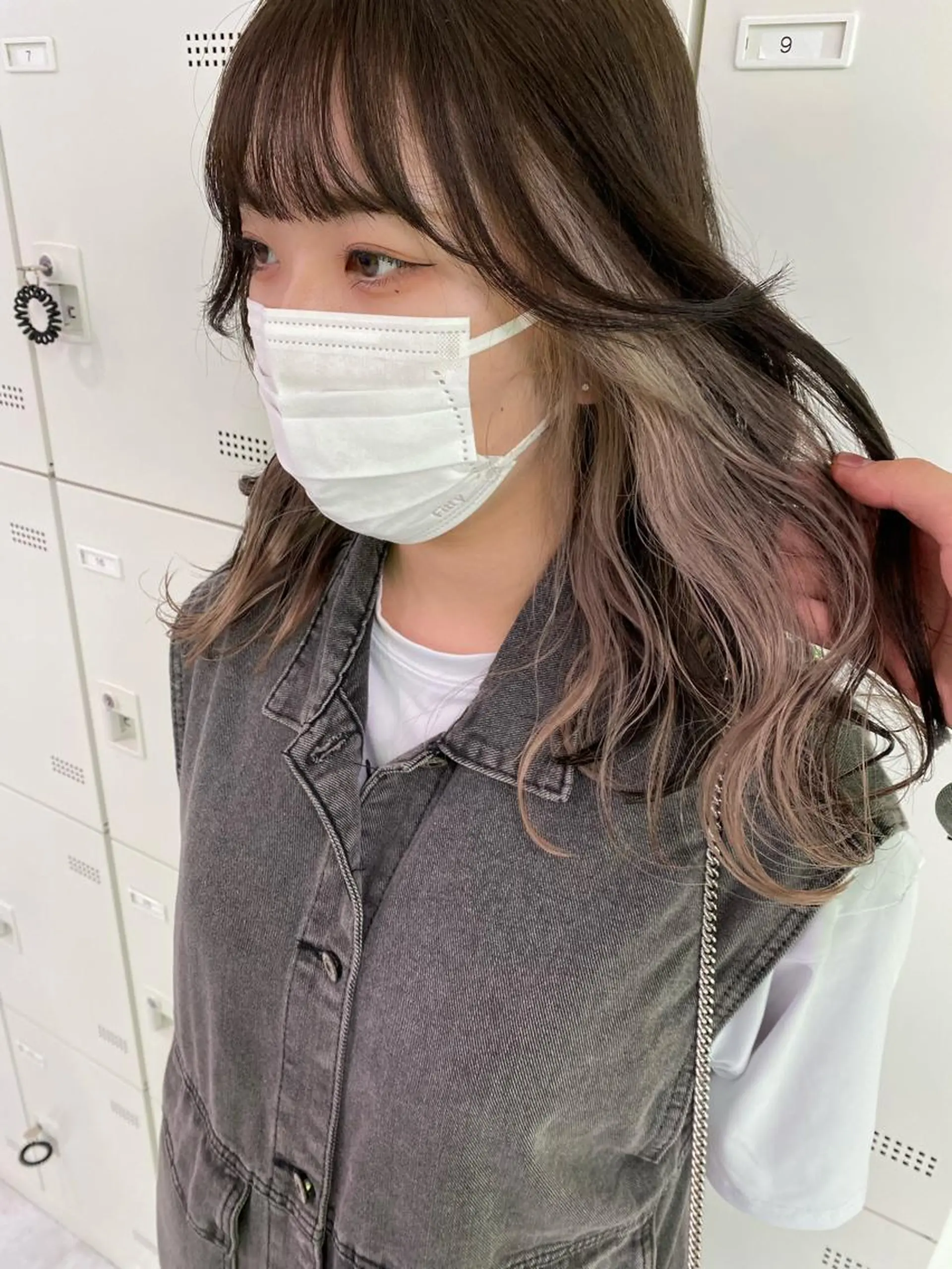 ロング ヘアカラー トリートメント ヘッドスパ ヘアセット 💖透け感ベージュ KOTA💖のヘアスタイル
