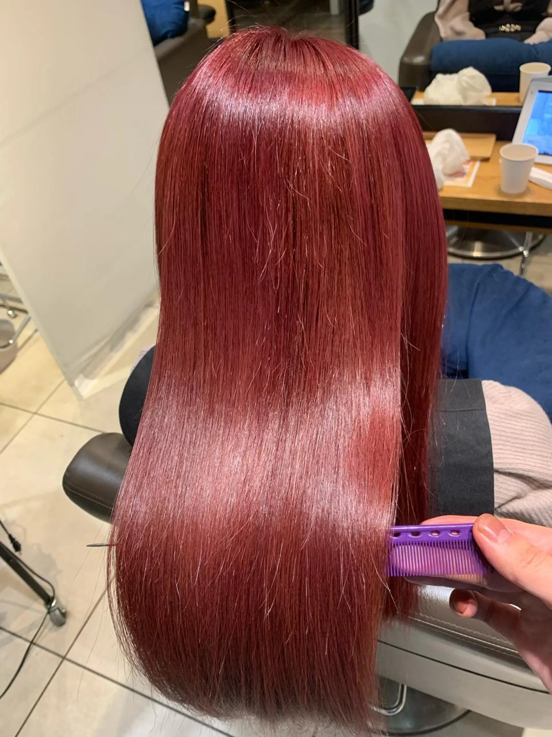 セミロング カラー 乾かすだけでサラ艶に /髪質改善西村涼太のヘアスタイル