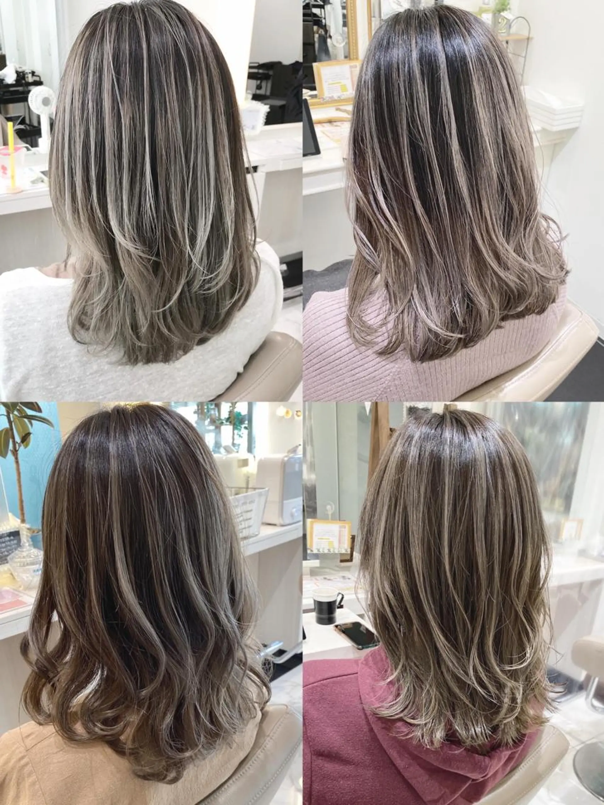 セミロング カラー バレイヤージュ レイヤーカット カット ヘアカラー トリートメント 山崎俊輔/髪質改善 /バレイヤージュのヘアスタイル