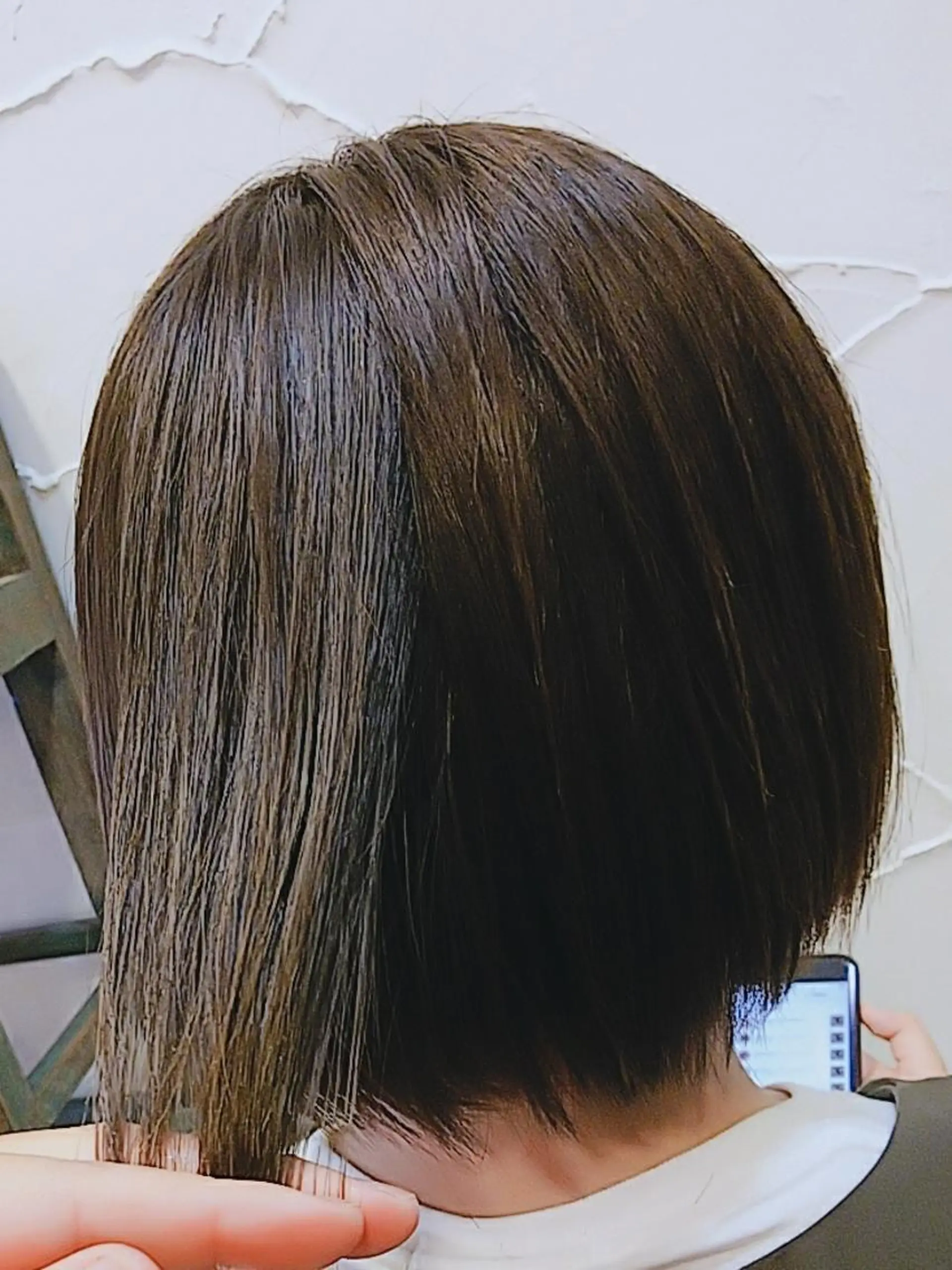 ミディアム 学生 縮毛矯正 髪質改善&白髪ぼかし カラー♡店長みやけ♡のヘアスタイル