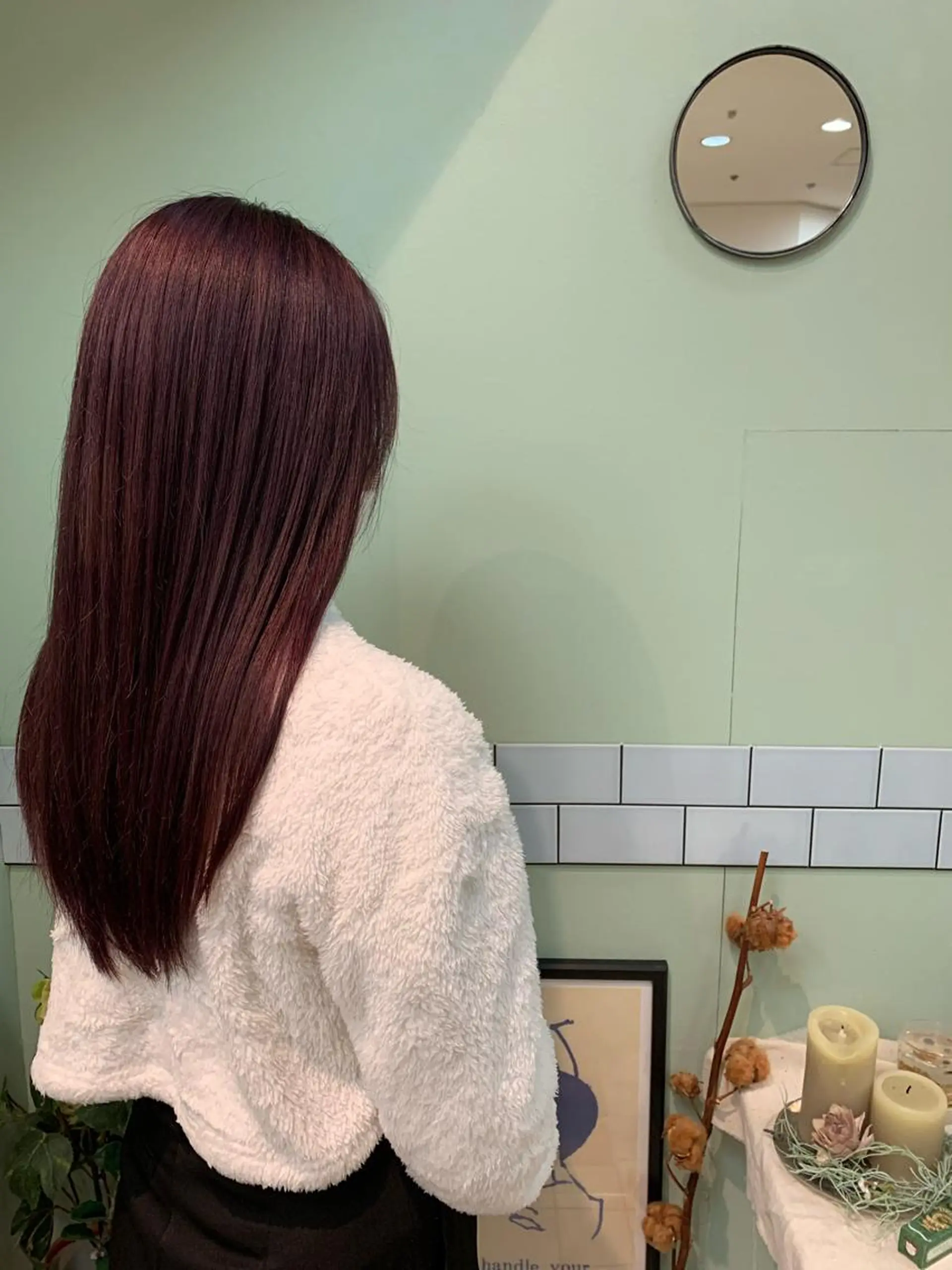 ロング カラー ピンクカラー ピンクパープル パープルカラー NYNY☃️上新庄 ❄️石川瑠青のヘアスタイル