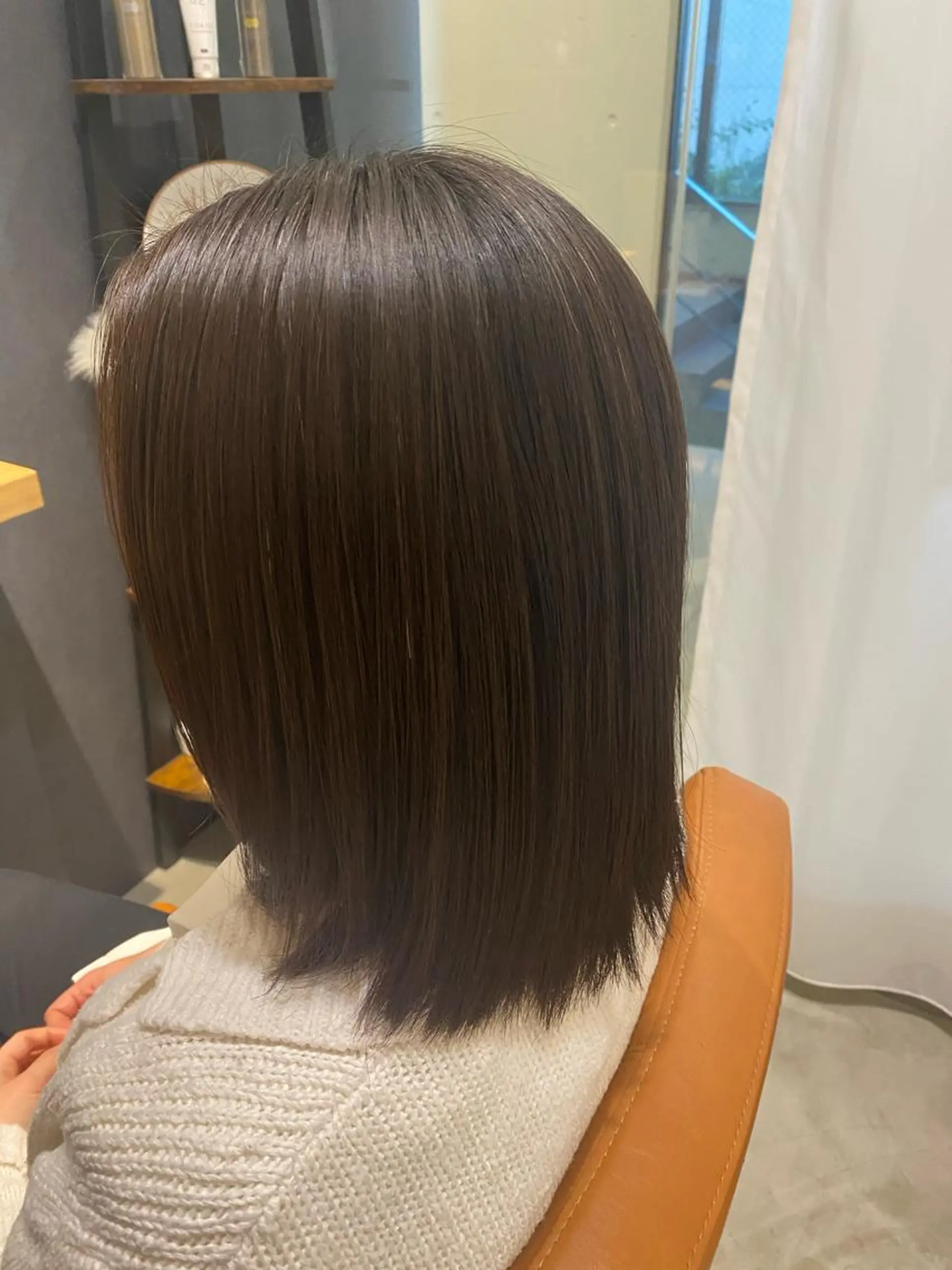 ミディアム パーマ カット 縮毛矯正 トリートメント 田中 アキオのヘアスタイル