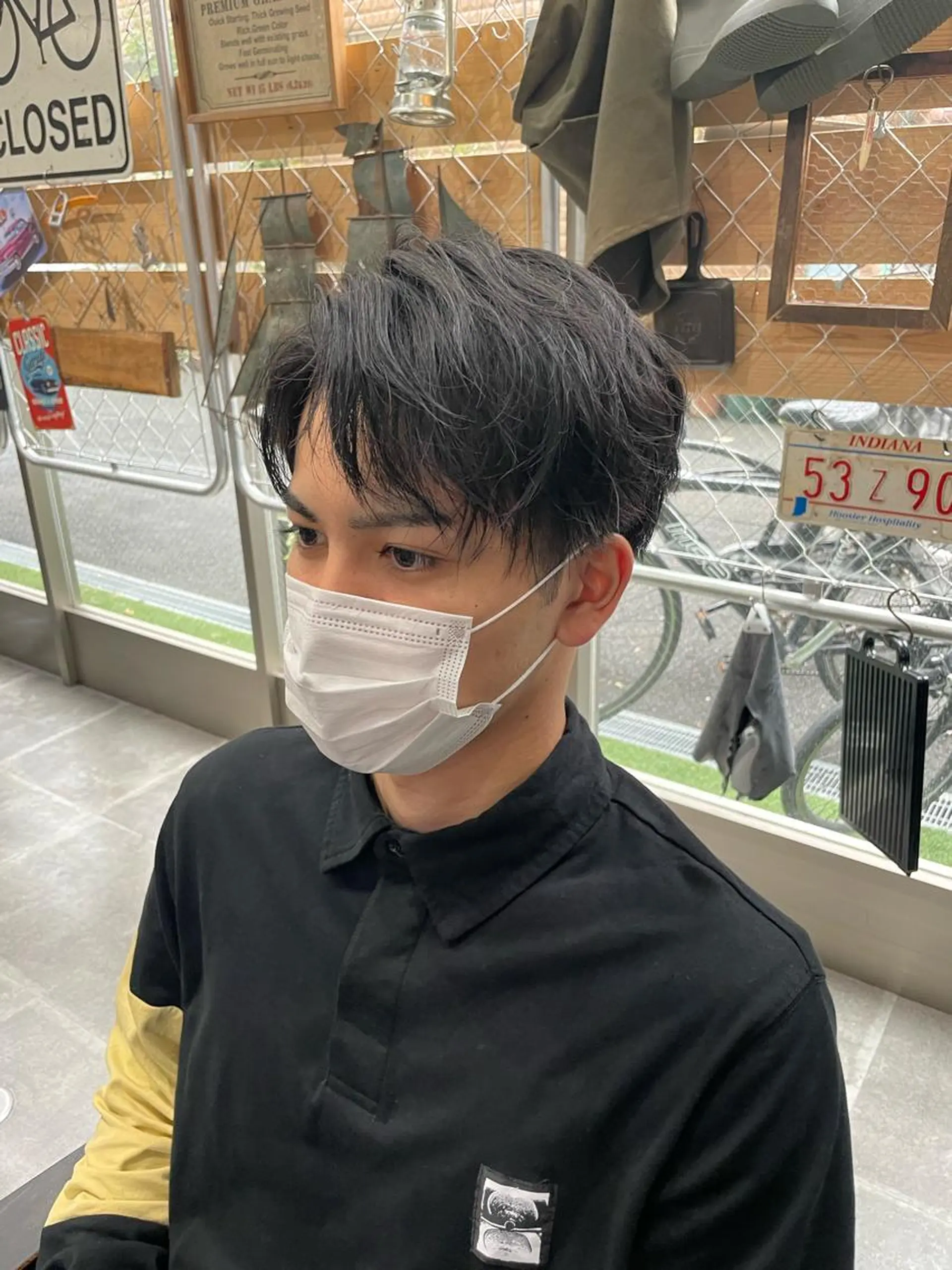 ショート カラー パーマ ヘアアレンジ メンズ キッズ ネイル マツエク・マツパ アイブロウ アップバング 刈り上げ カット メンズカット✂ レベッカ寺西優真のヘアスタイル