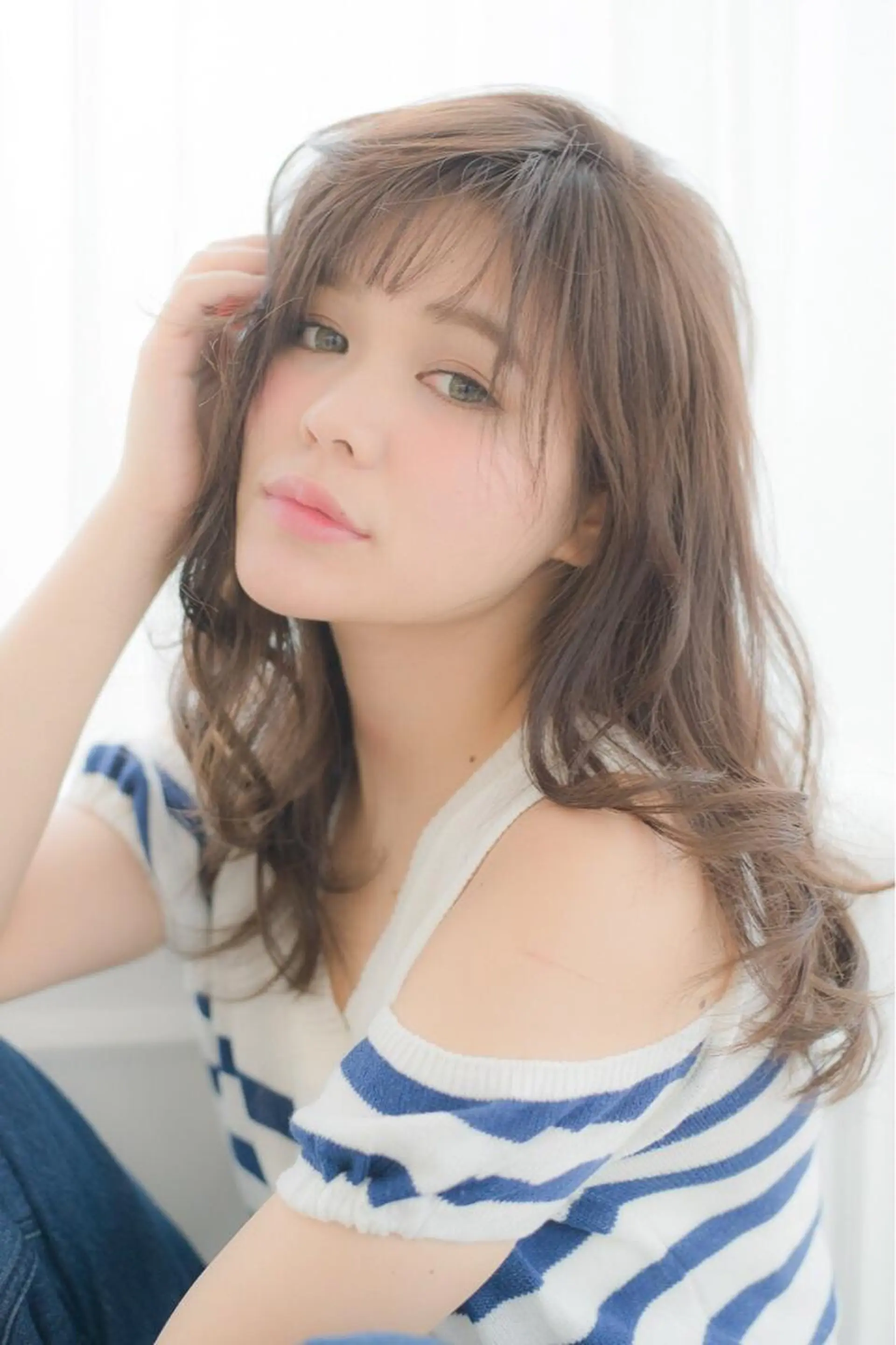 セミロング カラー パーマ カット ヘアカラー パーマ 朝比奈 志保のヘアスタイル