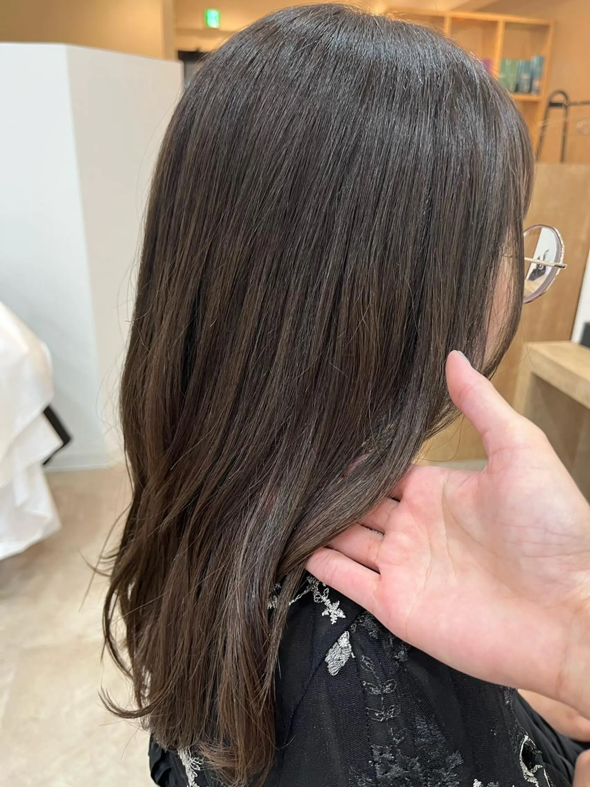 ミディアム カラー ヘアアレンジ ココアグレージュ グレージュ entality所属・暖色ボブ 🍊rikakoのヘアスタイル