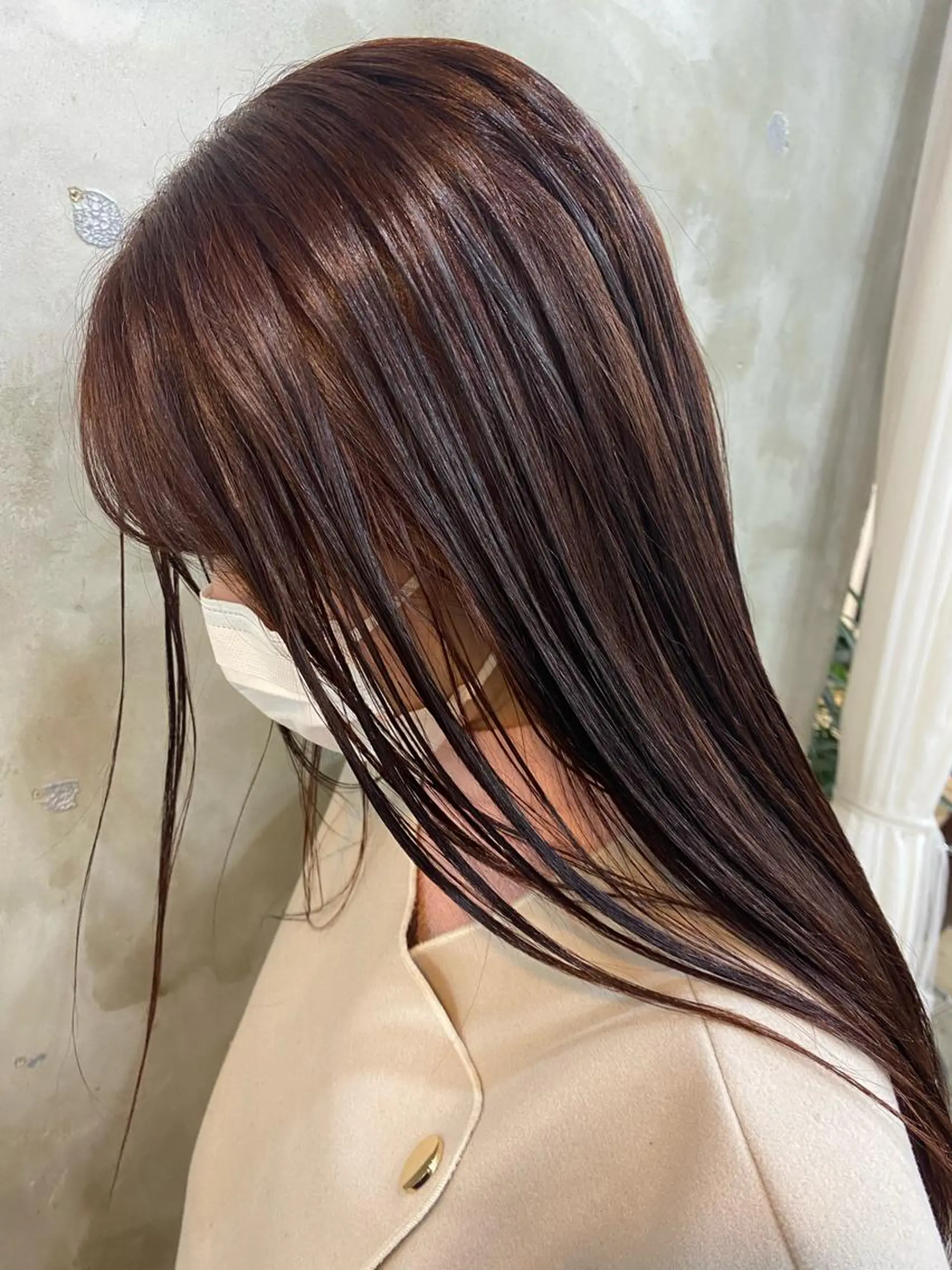 ロング カラー ブリーチ ブラウンカラー ブリーチなしカラー 志賀 あずみのヘアスタイル