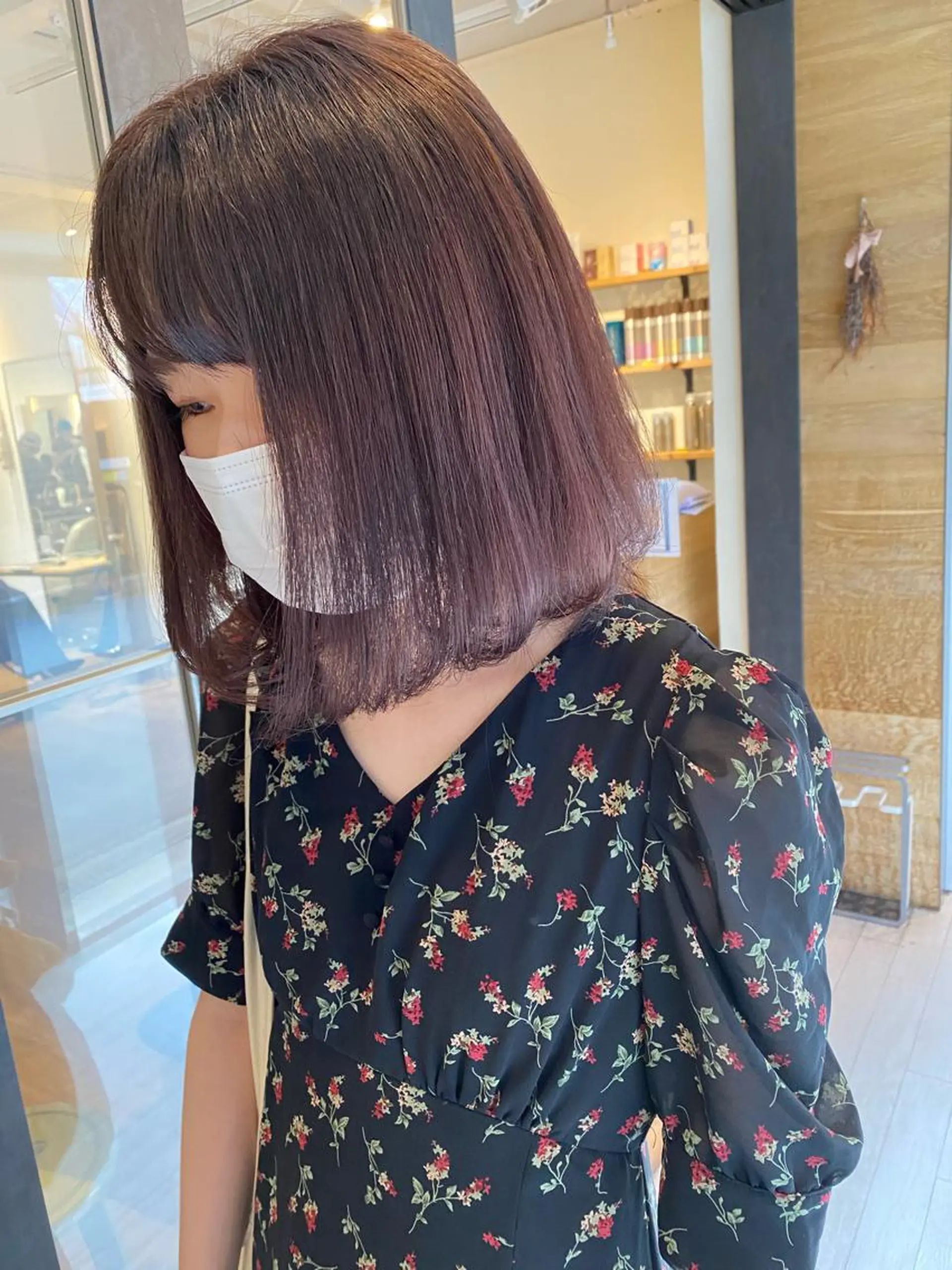 ミディアム カラー アッシュ ラベンダーカラー ラベンダーアッシュ ピンクカラー カット ヘアカラー トリートメント newi 京橋 【yuuki】のヘアスタイル