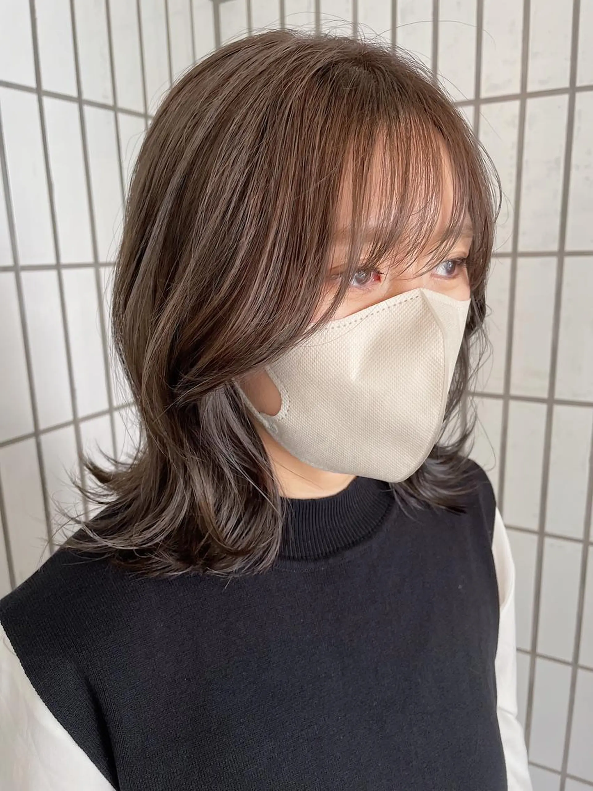 ミディアム カラー くびれヘア カット ヘアカラー トリートメント ハットリ /北習志野のヘアスタイル