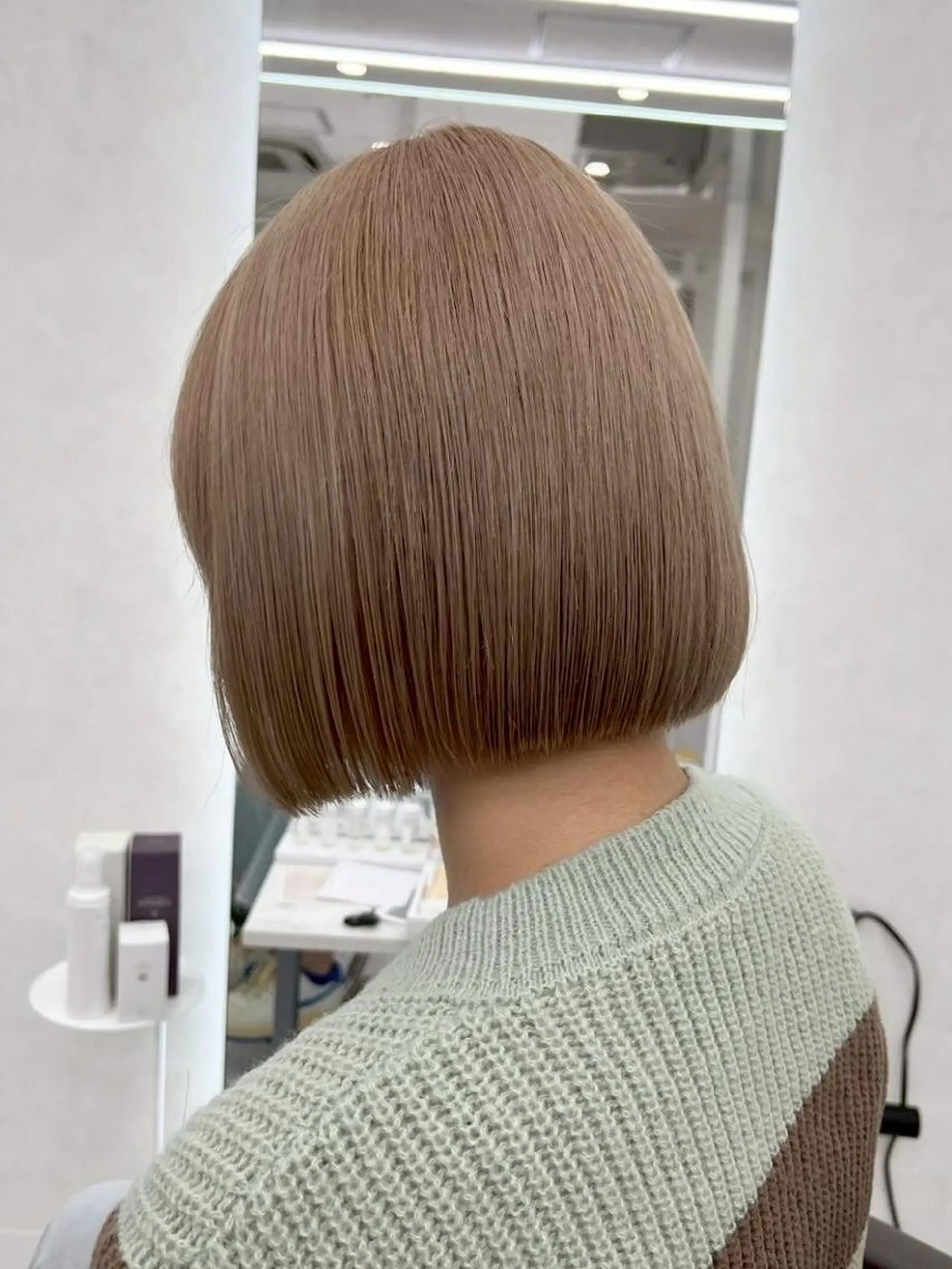 ミディアム カラー アディクシーカラー アッシュ バレイヤージュ ベージュカラー ブルーカラー 髪質改善ストレート髪 質改善カラー特化中崎のヘアスタイル