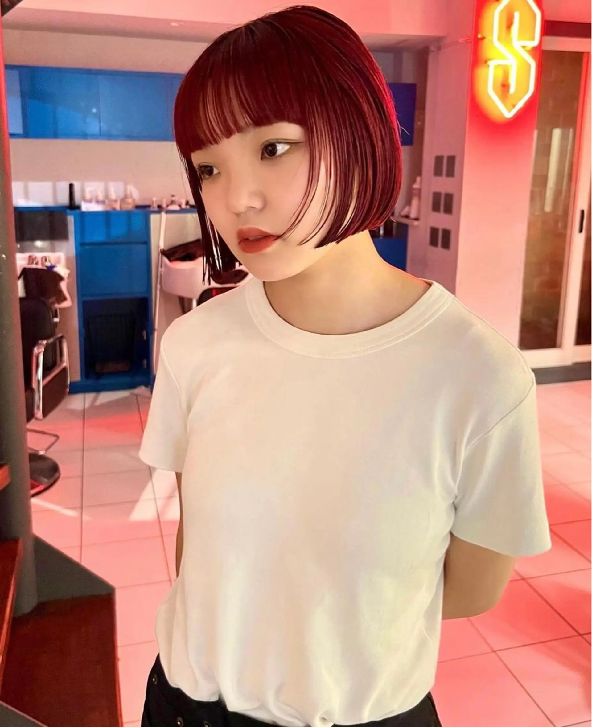 ショート カラー レッドカラー ボブ 丹治 一輝ボブ/ショートのヘアスタイル