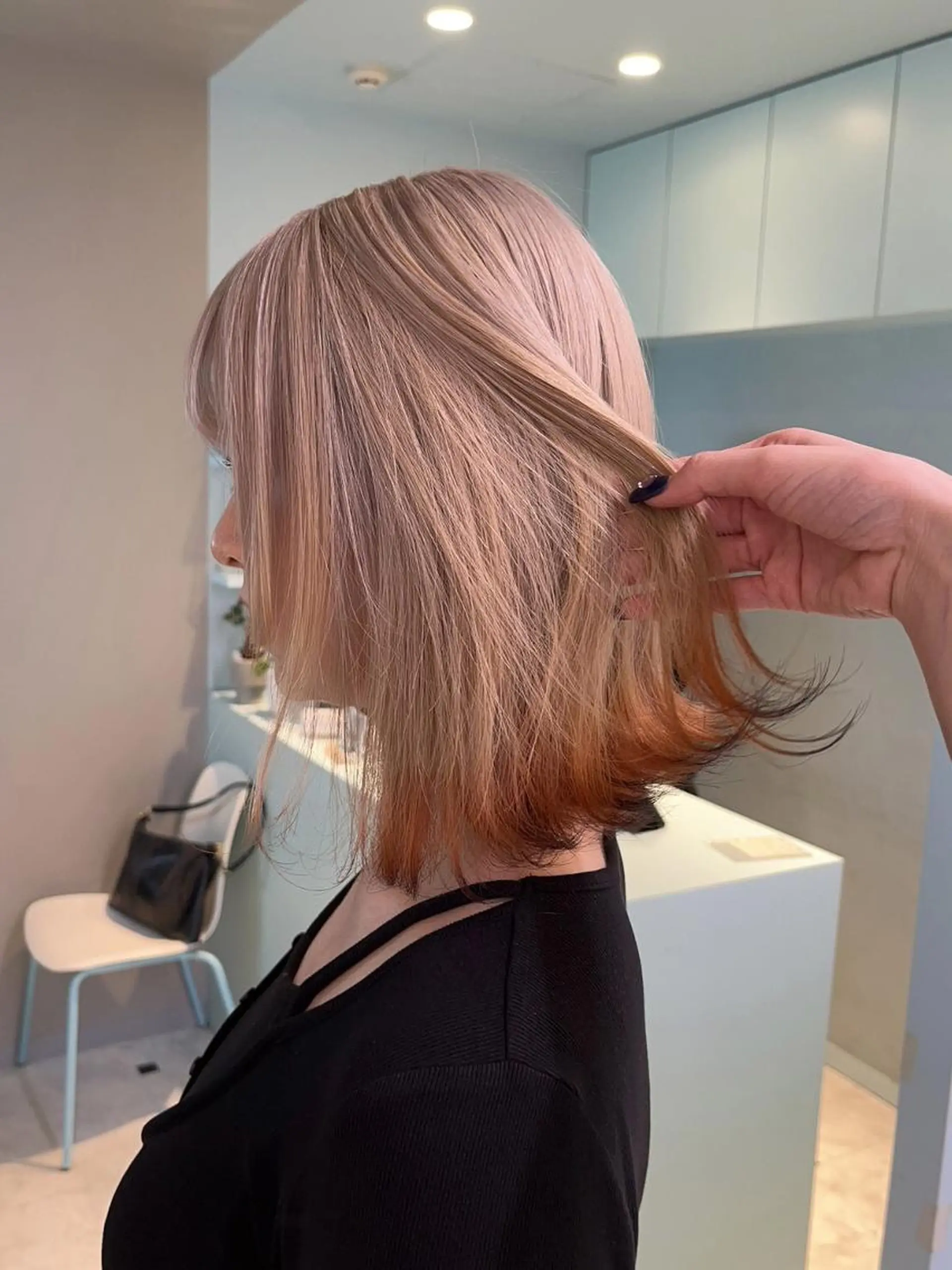ミディアム カラー 🍒透明感カラー🌨 🥕ハイトーンカラーのヘアスタイル