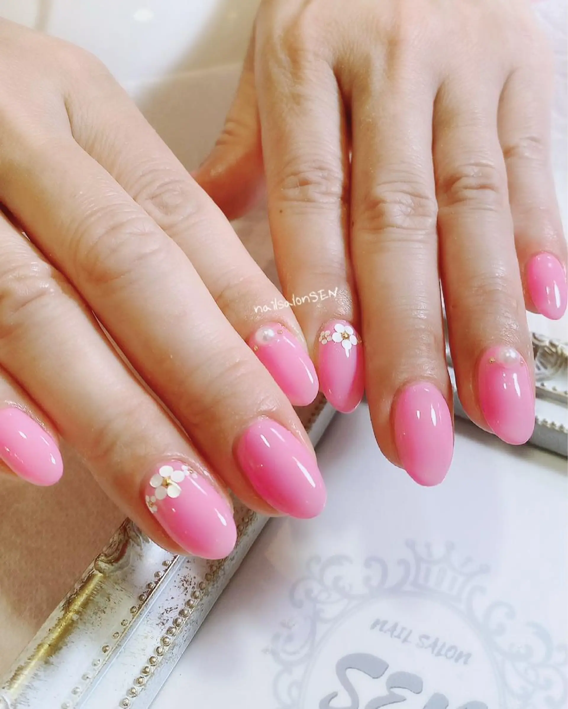 ネイル ピンク 春ネイル ハンドネイル nailsalonsen所属・nail salon SENのネイルデザイン