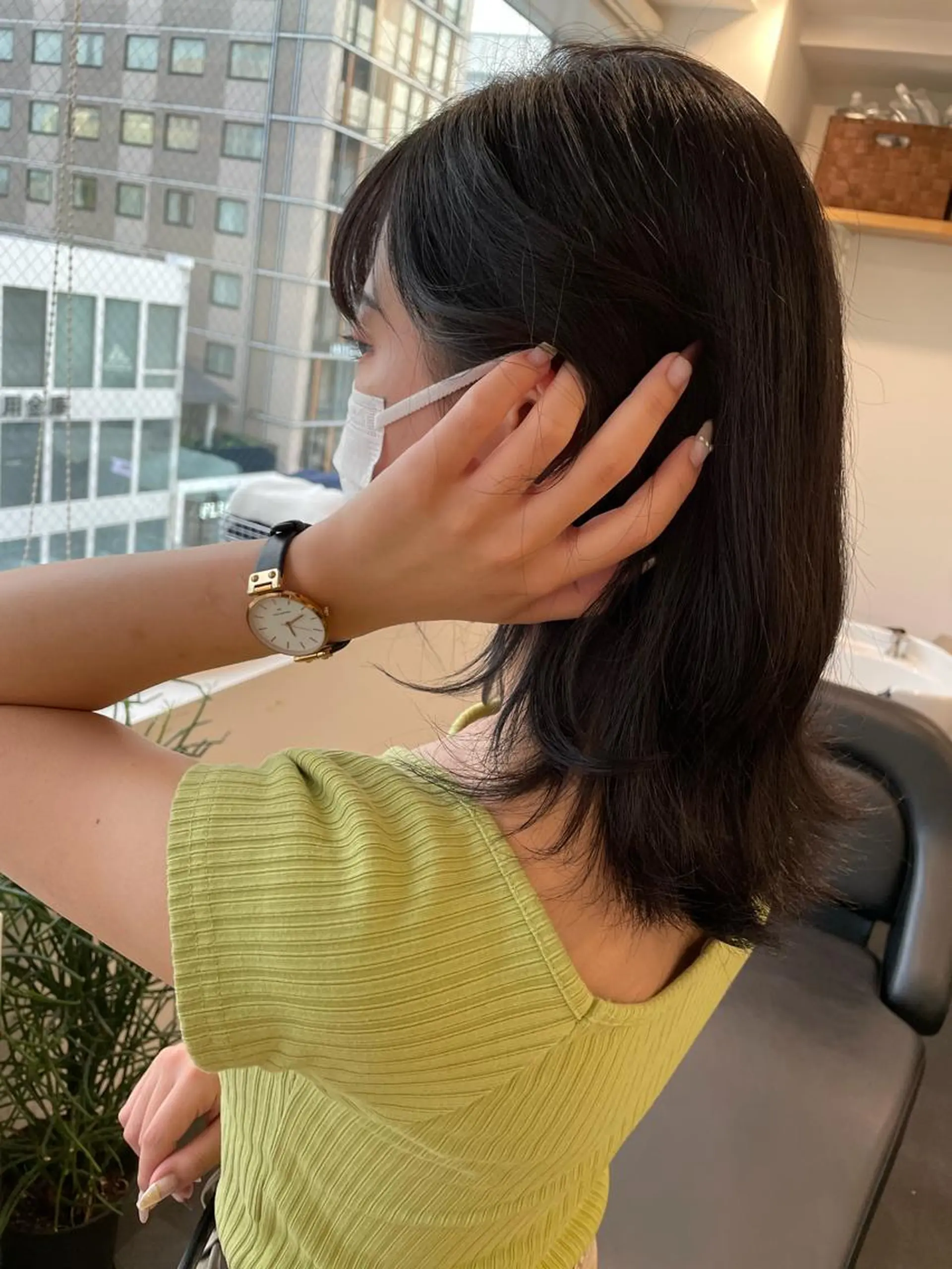 ミディアム カット ヘアカラー 京都美容師 塩のヘアスタイル
