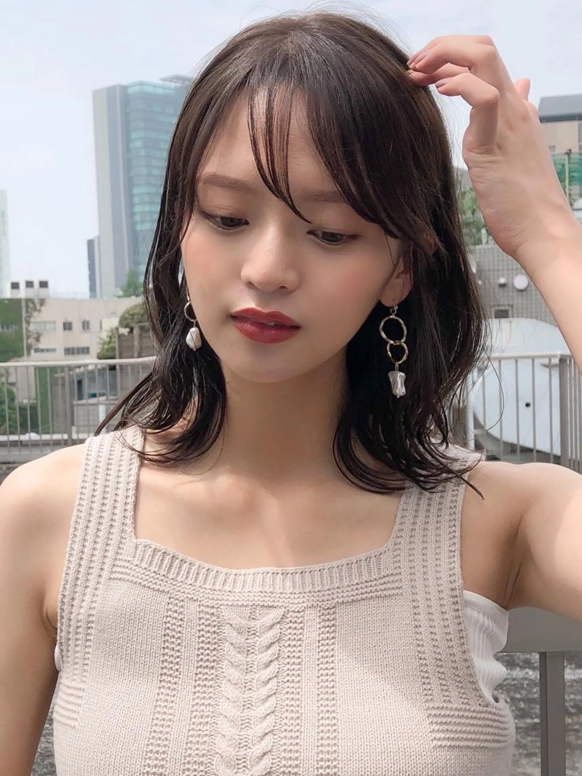 ミディアム カラー ミディアムレイヤー レイヤーカット 佐藤 侑哉のヘアスタイル