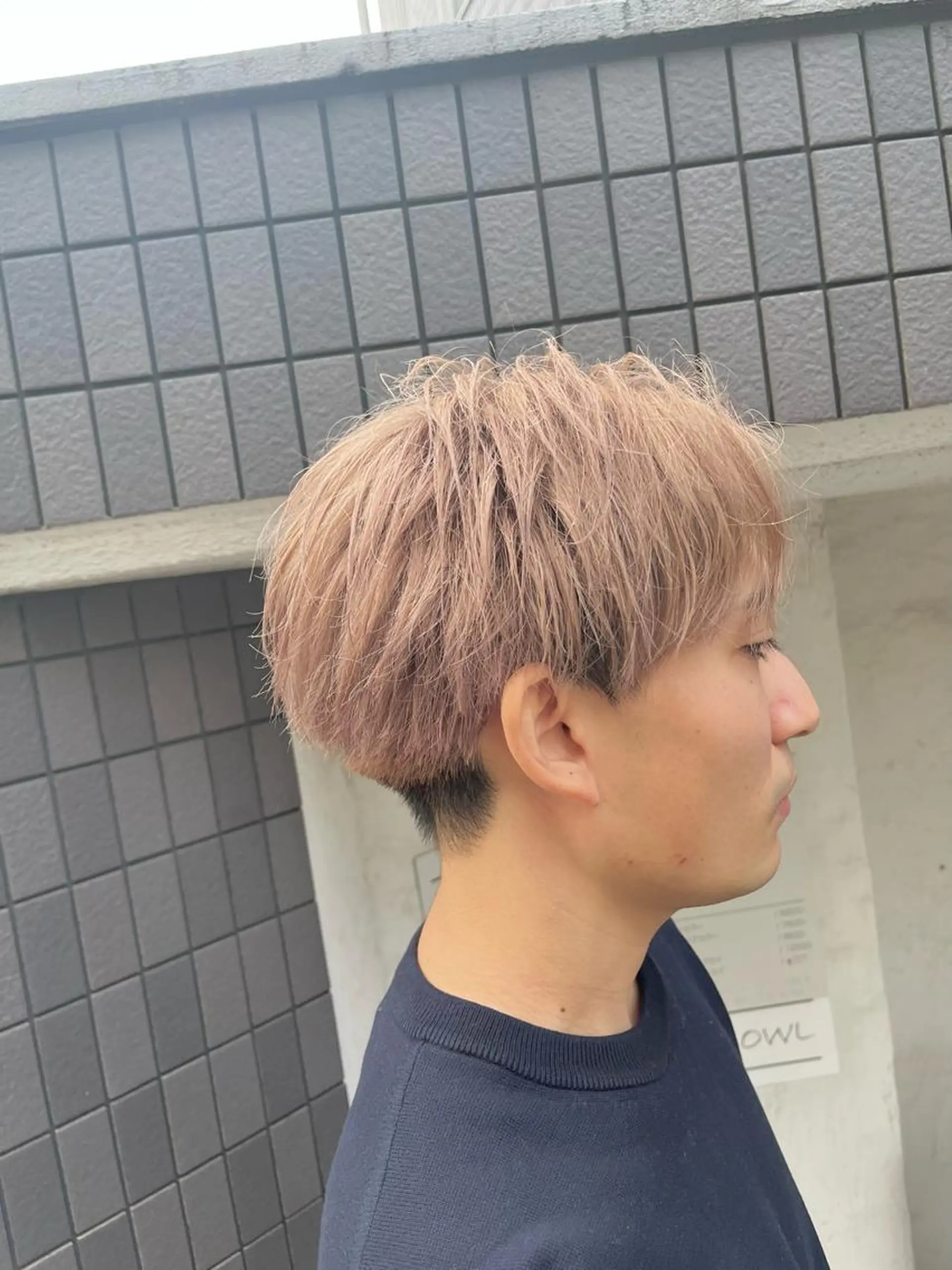 カラー メンズ ベージュカラー ミルクティーベージュ ヘアカラー FUJINO RYOのヘアスタイル