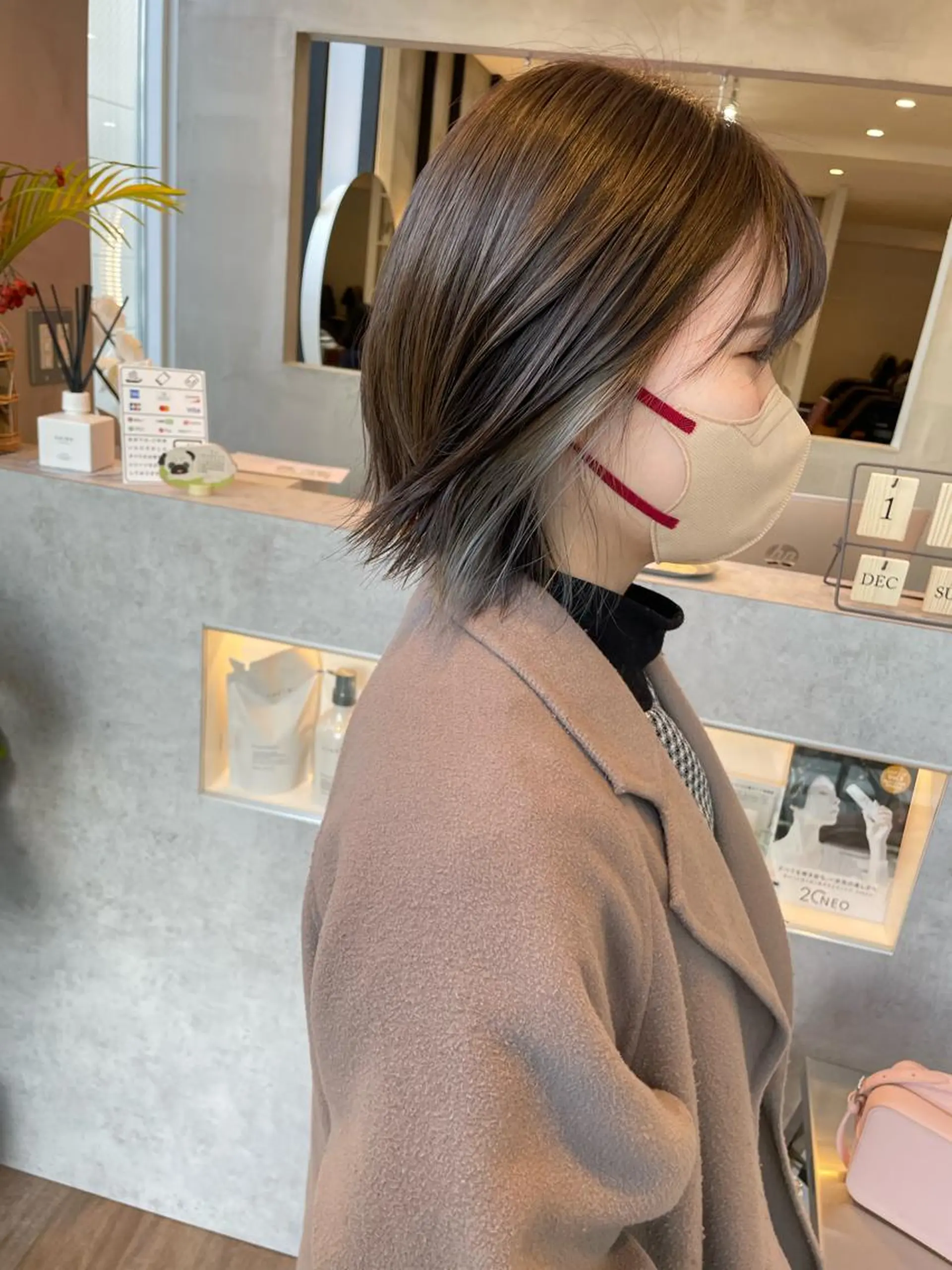 ミディアム カラー ブロンド ホワイトブロンド yoshi (高橋福博)のヘアスタイル