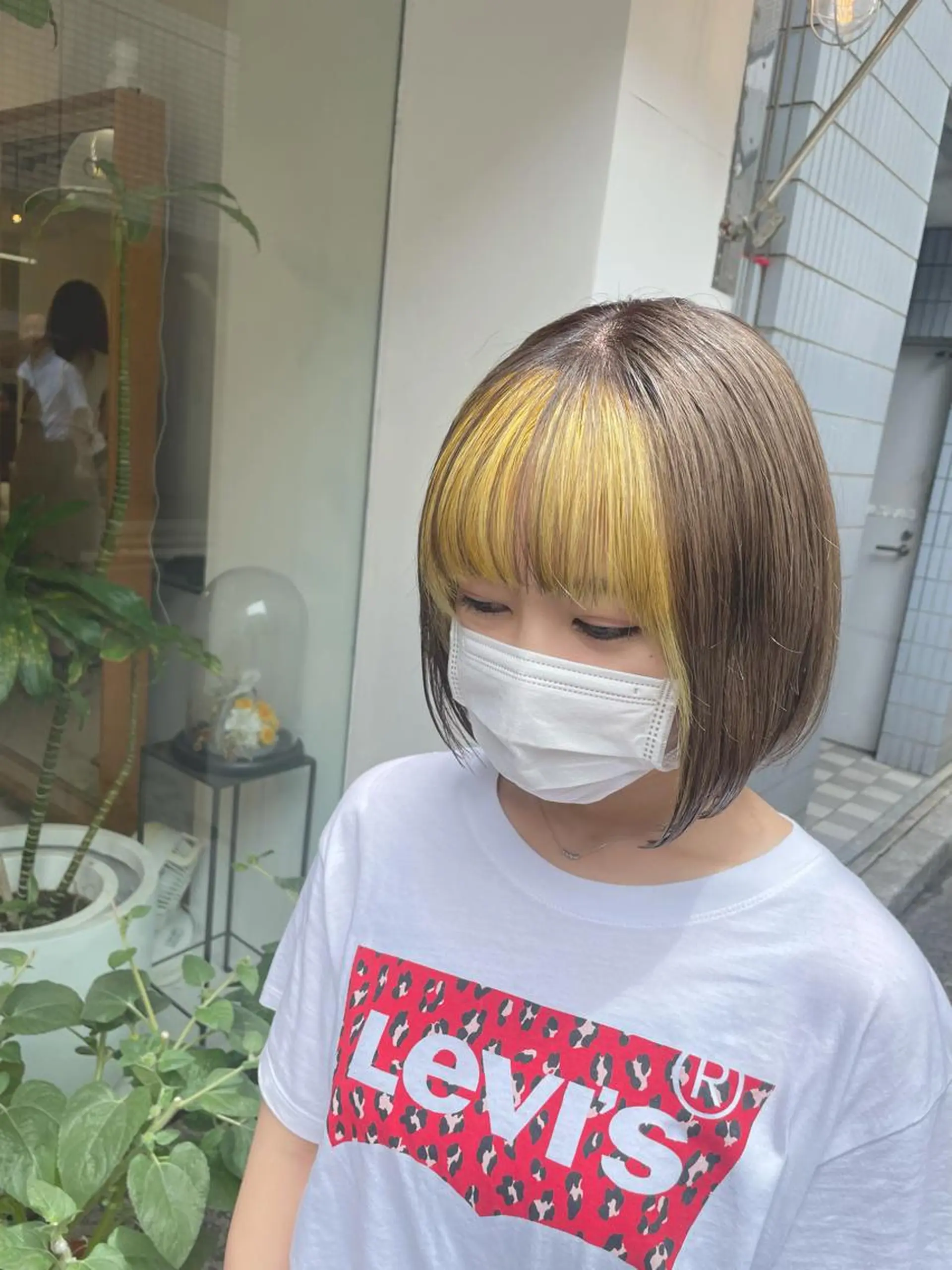 ミディアム カラー ミストバング  フェイスフレーミング ヘアカラー 福田 千尋のヘアスタイル
