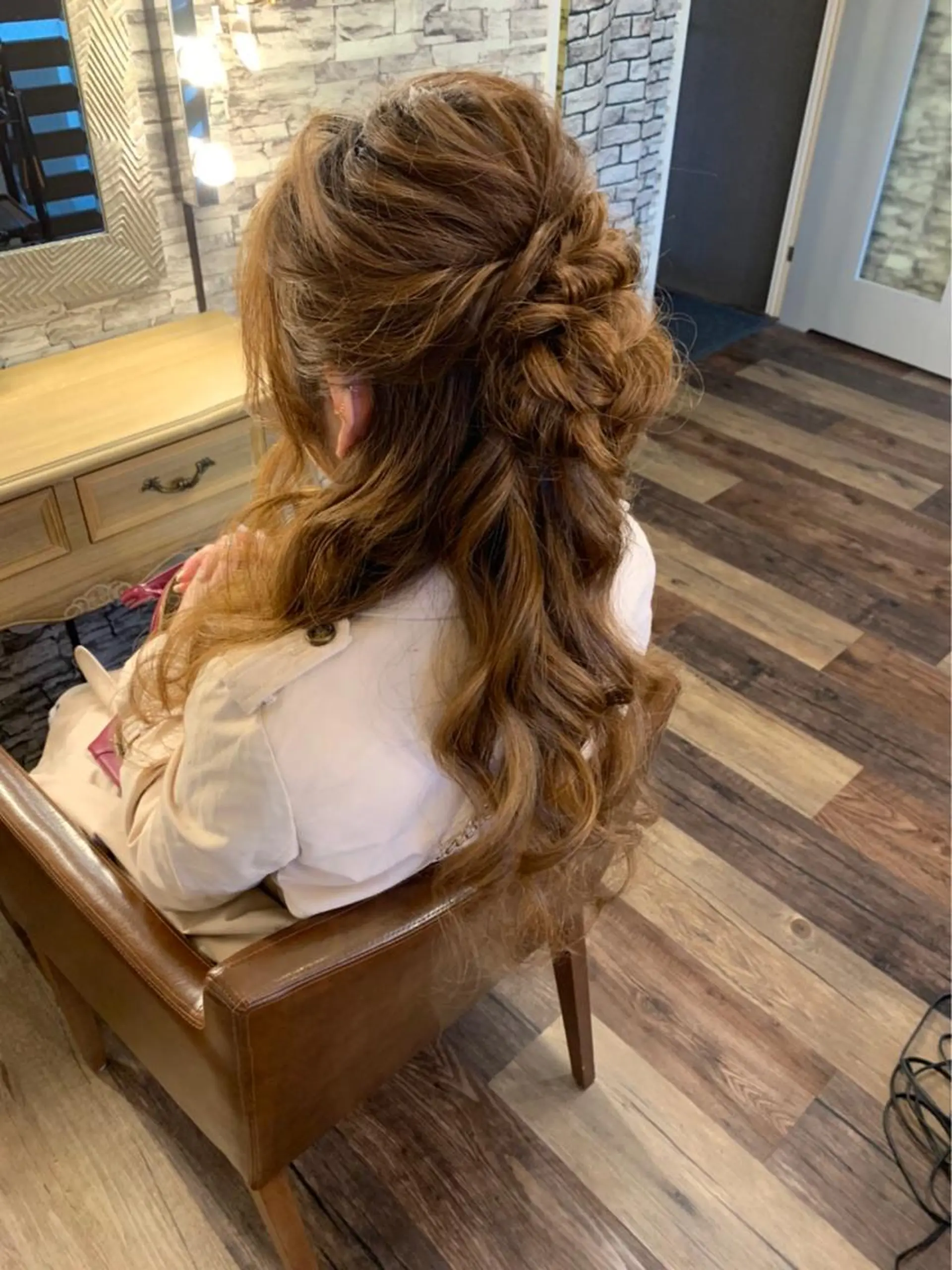 ロング カラー ヘアアレンジ ハーフアップ hair make  Lucciのヘアスタイル