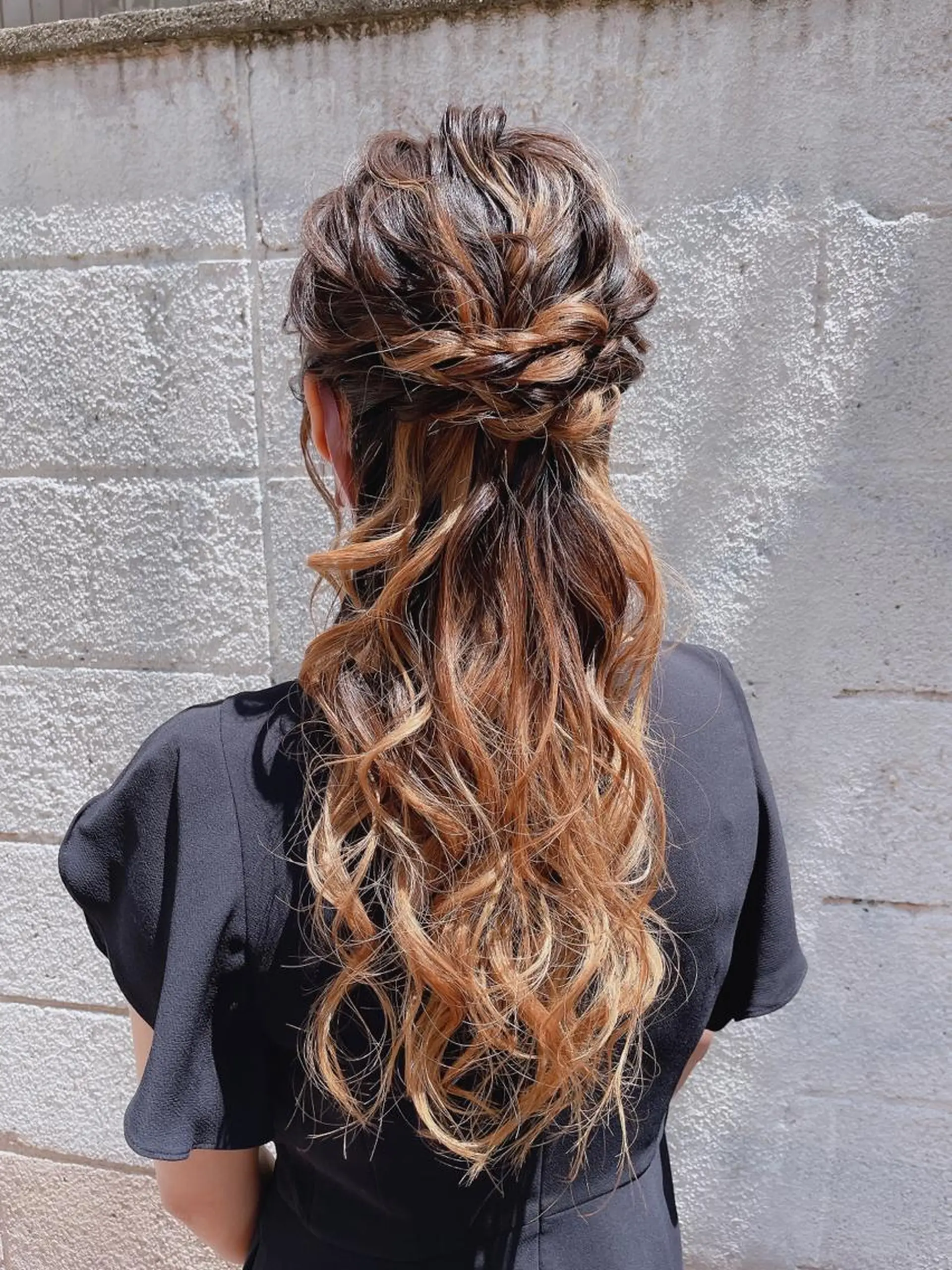 ロング ヘアアレンジ ハーフアップ ヘアセット ヘアアレンジ にいた　かづしげのヘアスタイル