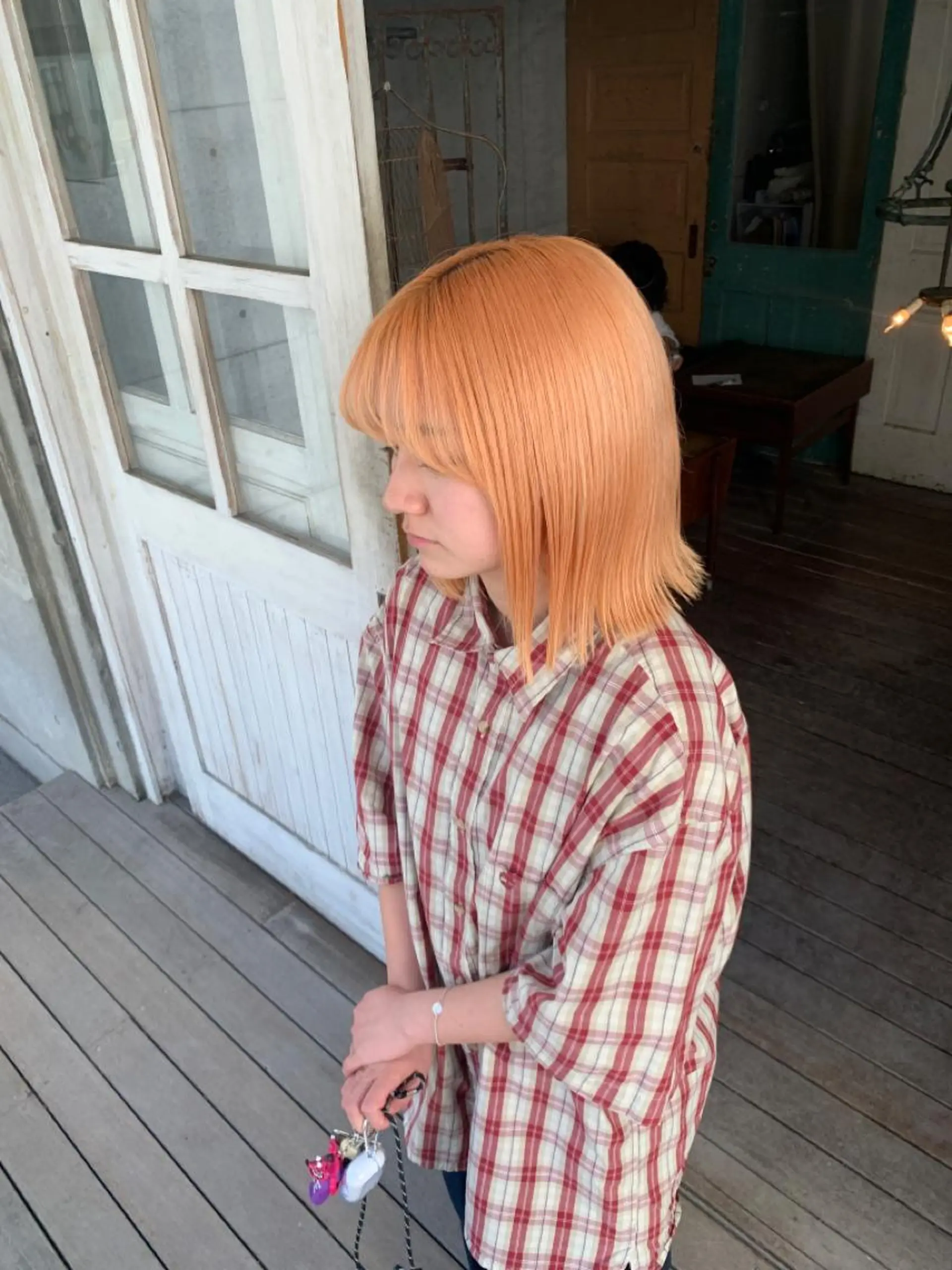 ミディアム カラー ヘアアレンジ メンズ キッズ ショートボブ ミディアムパーマ メンズバレイヤージュ メンズブリーチ メンズハイライト ヘアカラー 🌈難波🌈ベージュ カラー【ヒロム】のヘアスタイル