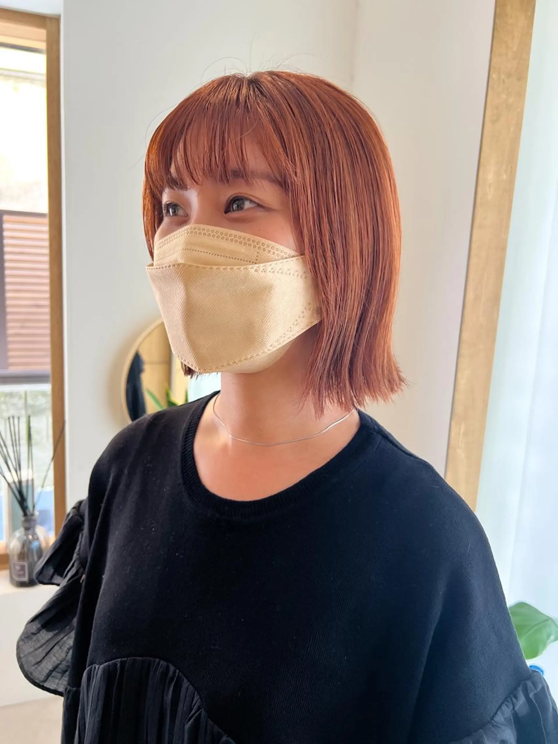 ミディアム カラー カット ヘアカラー ミディアムパーマ /癖毛パーマのヘアスタイル