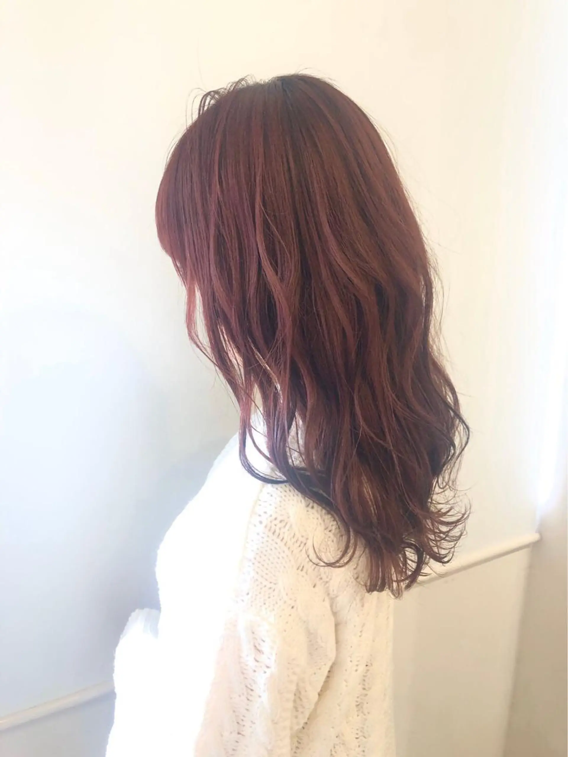 ロング カラー カシス ピンクカラー レッドカラー GO TODAY SHAiRE SALON岡山所属・Sana/ 耳ツボ/インナーのヘアスタイル