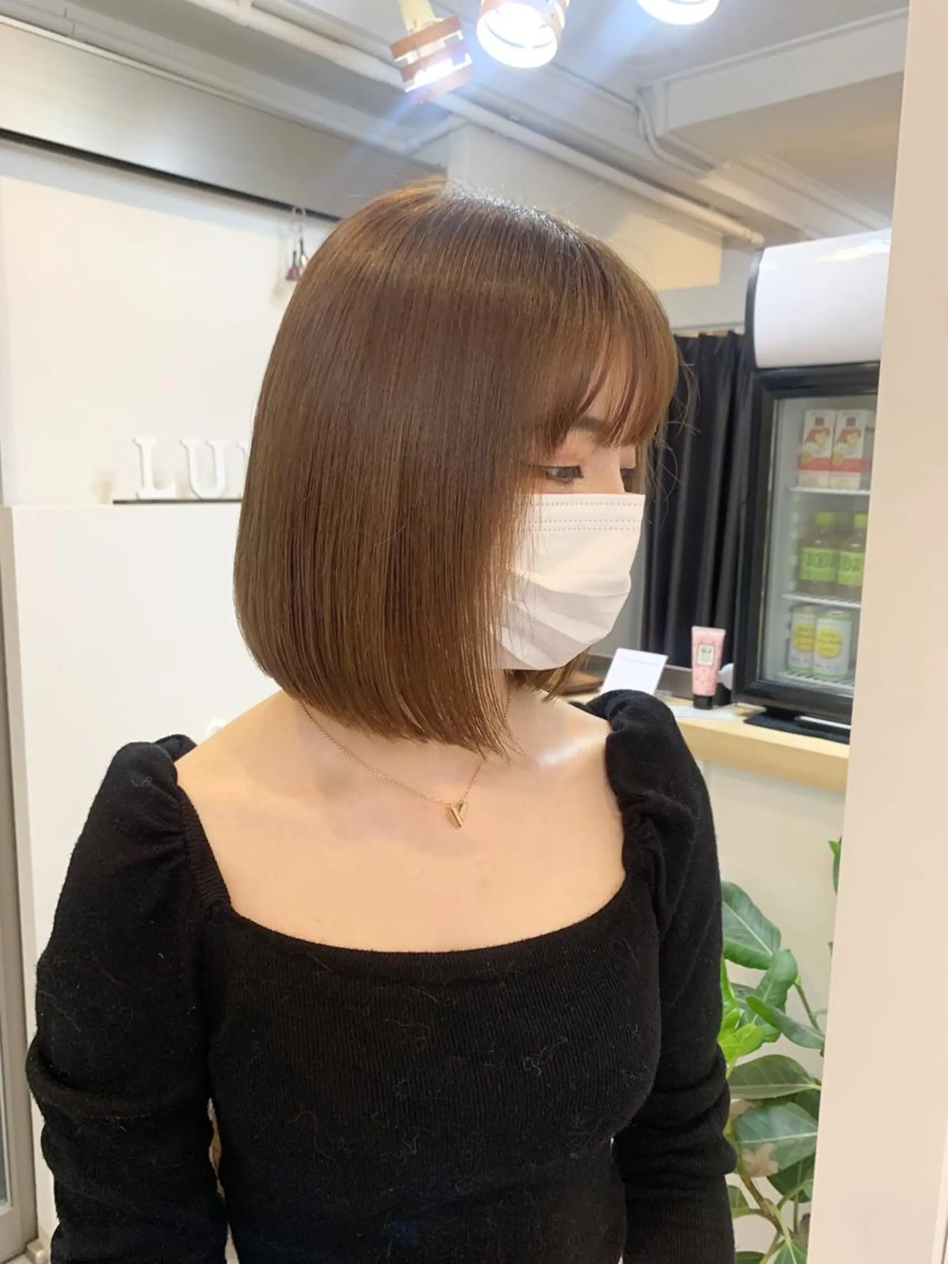 ショート 前下がりボブ ボブ レイヤー×縮毛矯正 深見 拓のヘアスタイル