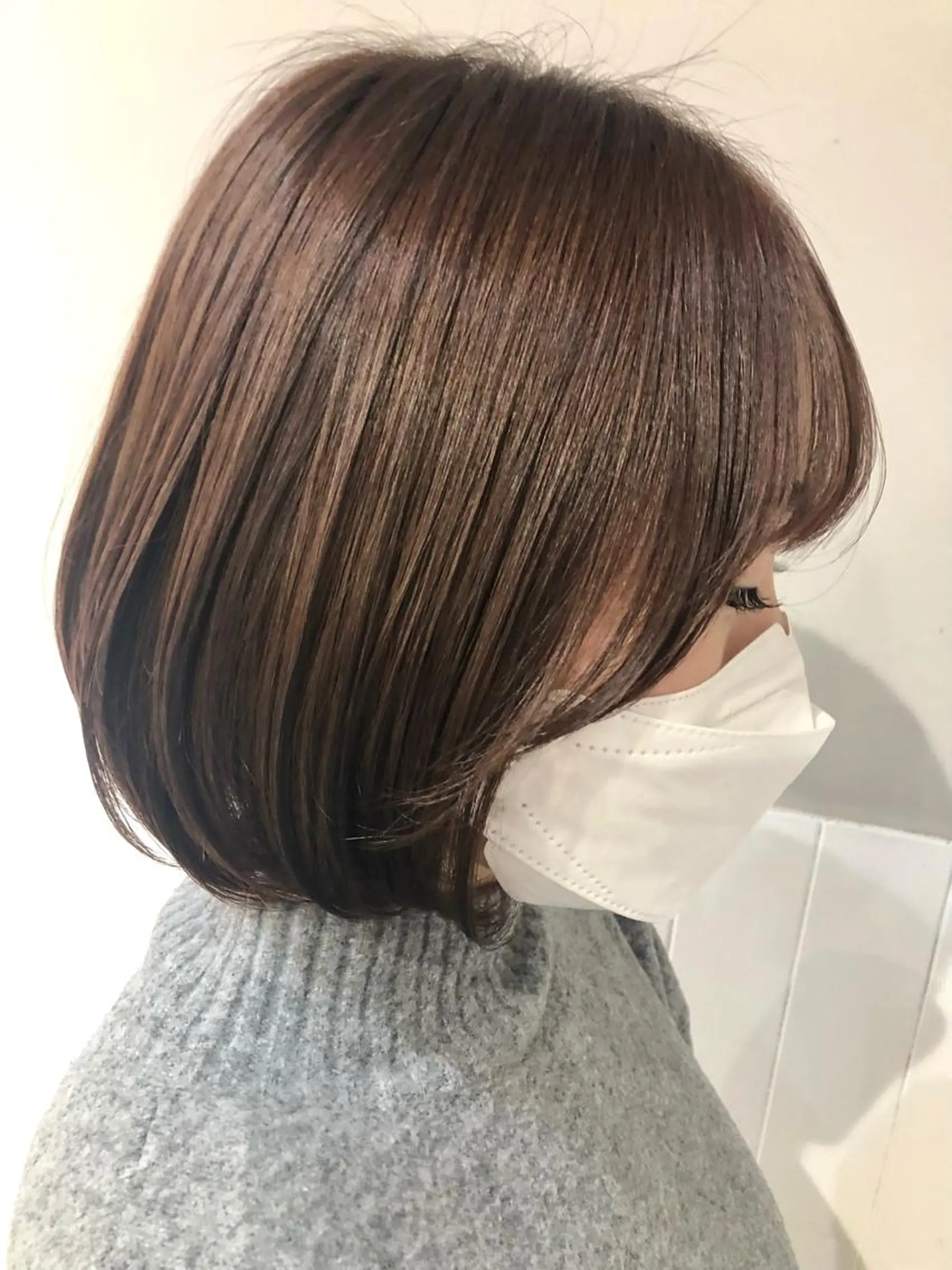 ミディアム カラー ブラウンカラー Pocketいわき 深谷 智花のヘアスタイル
