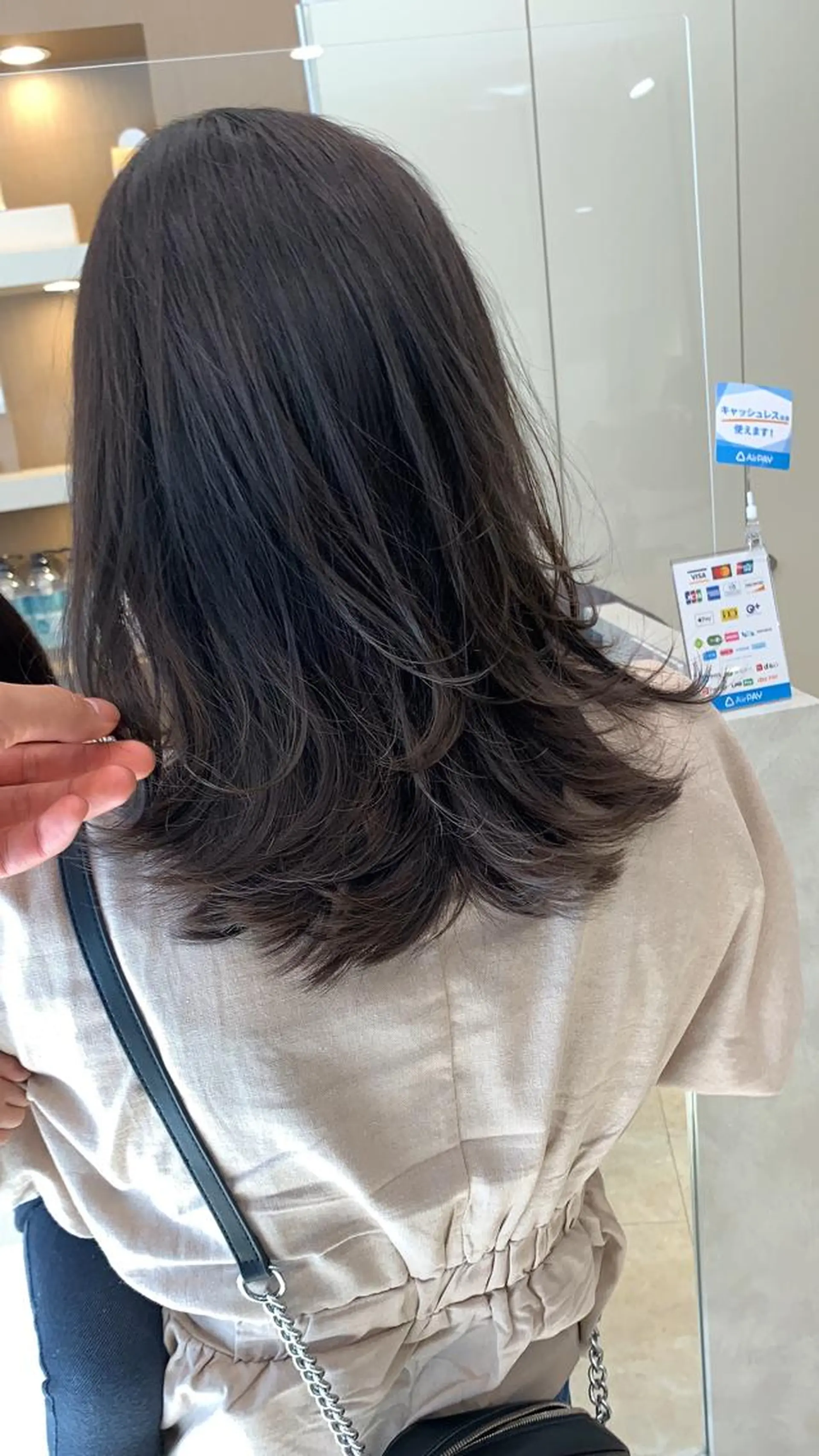 セミロング カラー ブリーチ グレージュ ブリーチなしカラー メンズカット/レイヤ ーカット大名Lay.のヘアスタイル