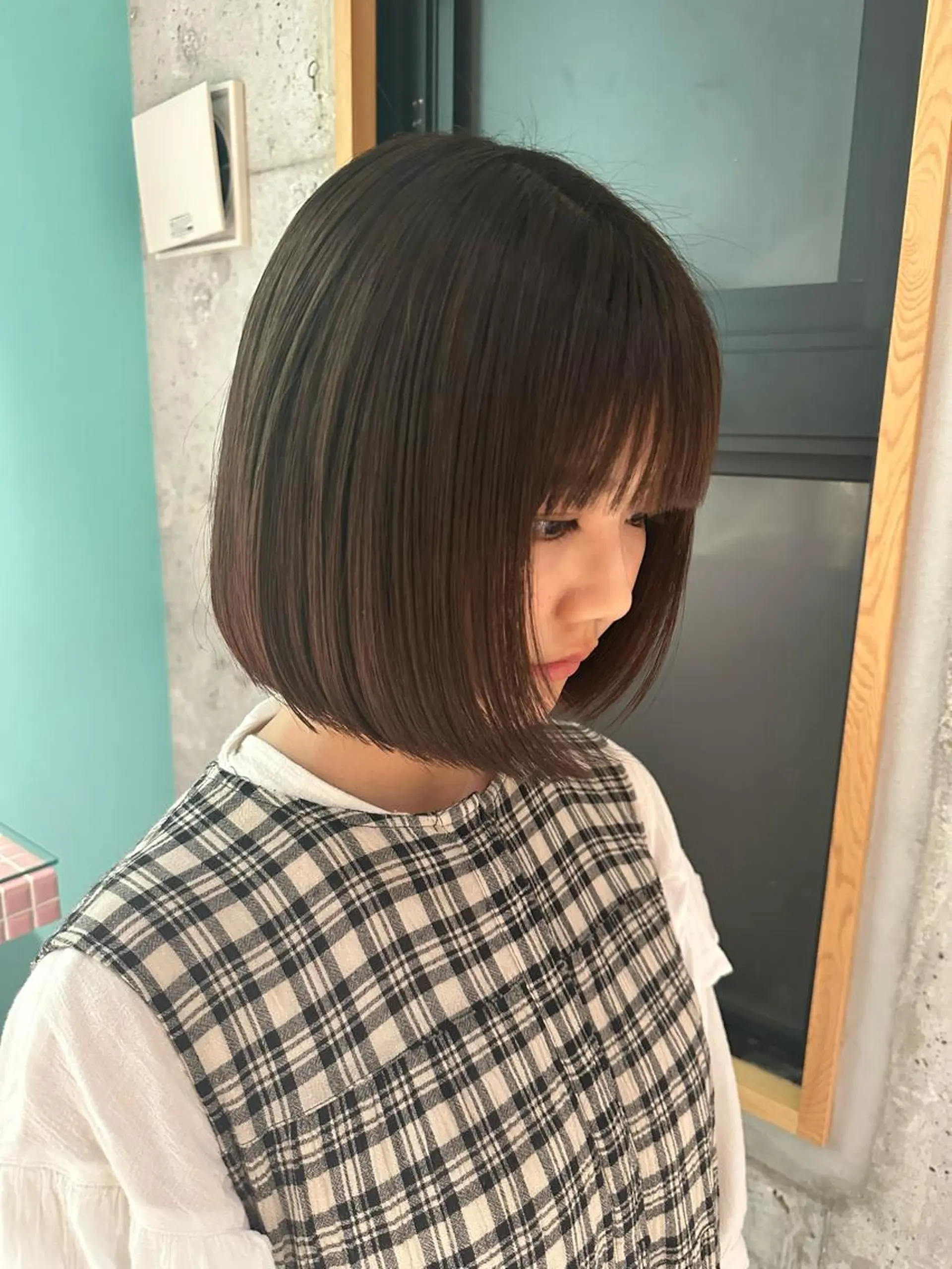 ミディアム カラー ボブ カット ヘアカラー トリートメント Mado Tsujido所属・小野江 祐李のヘアスタイル