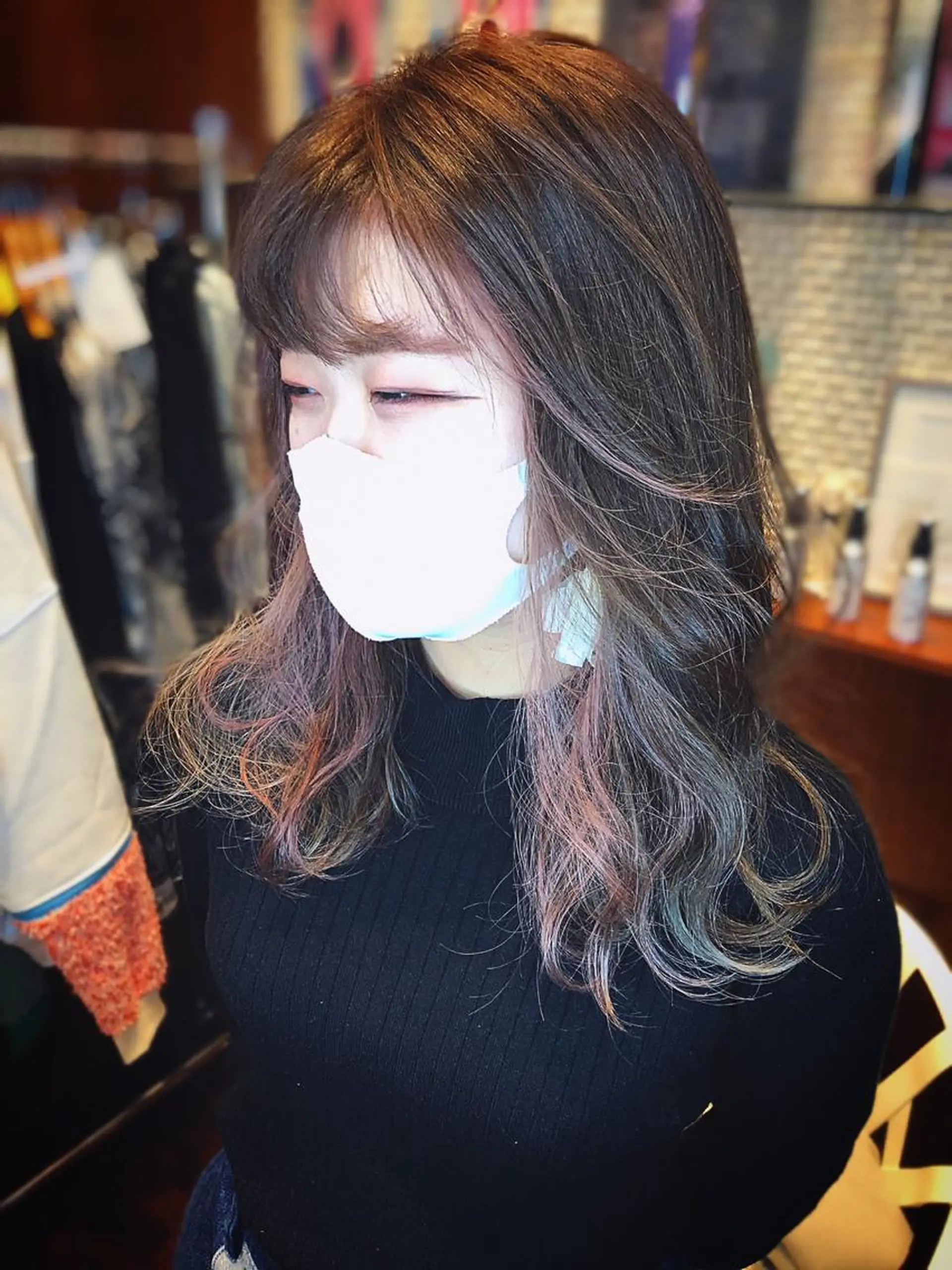 セミロング カラー イヤリングカラー CoCooN satoshiのヘアスタイル