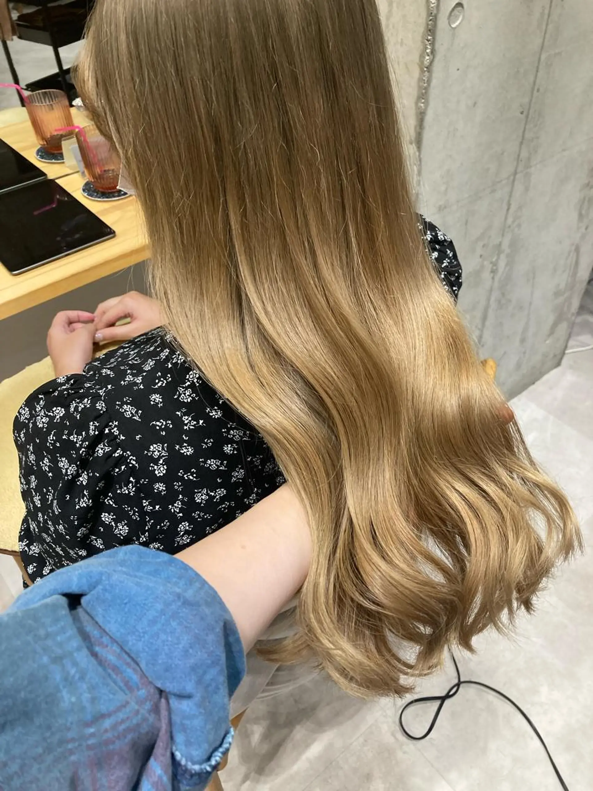 ロング ヘアカラー トリートメント ✨色持ちの良い艶 カラー✨蟹江真世のヘアスタイル