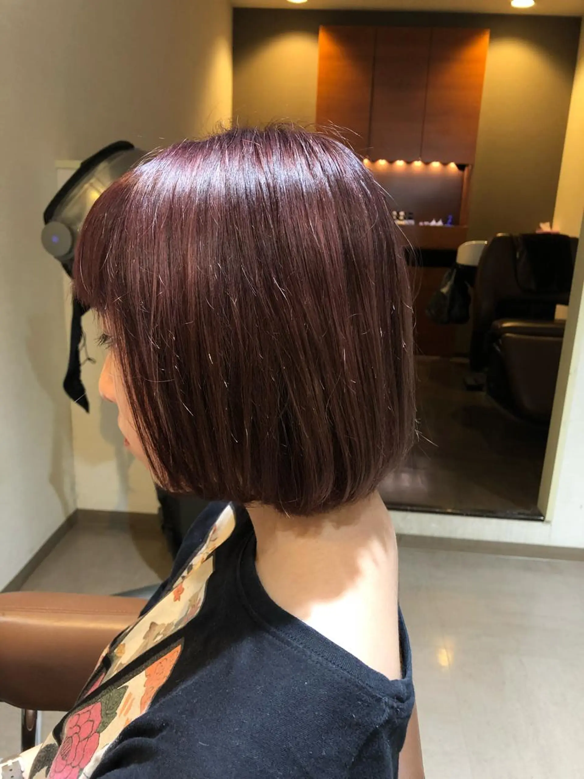 ミディアム カラー アッシュ ピンクカラー ピンクパープル パープルカラー パープルアッシュ 【PRIMAL】萩原 凌のヘアスタイル