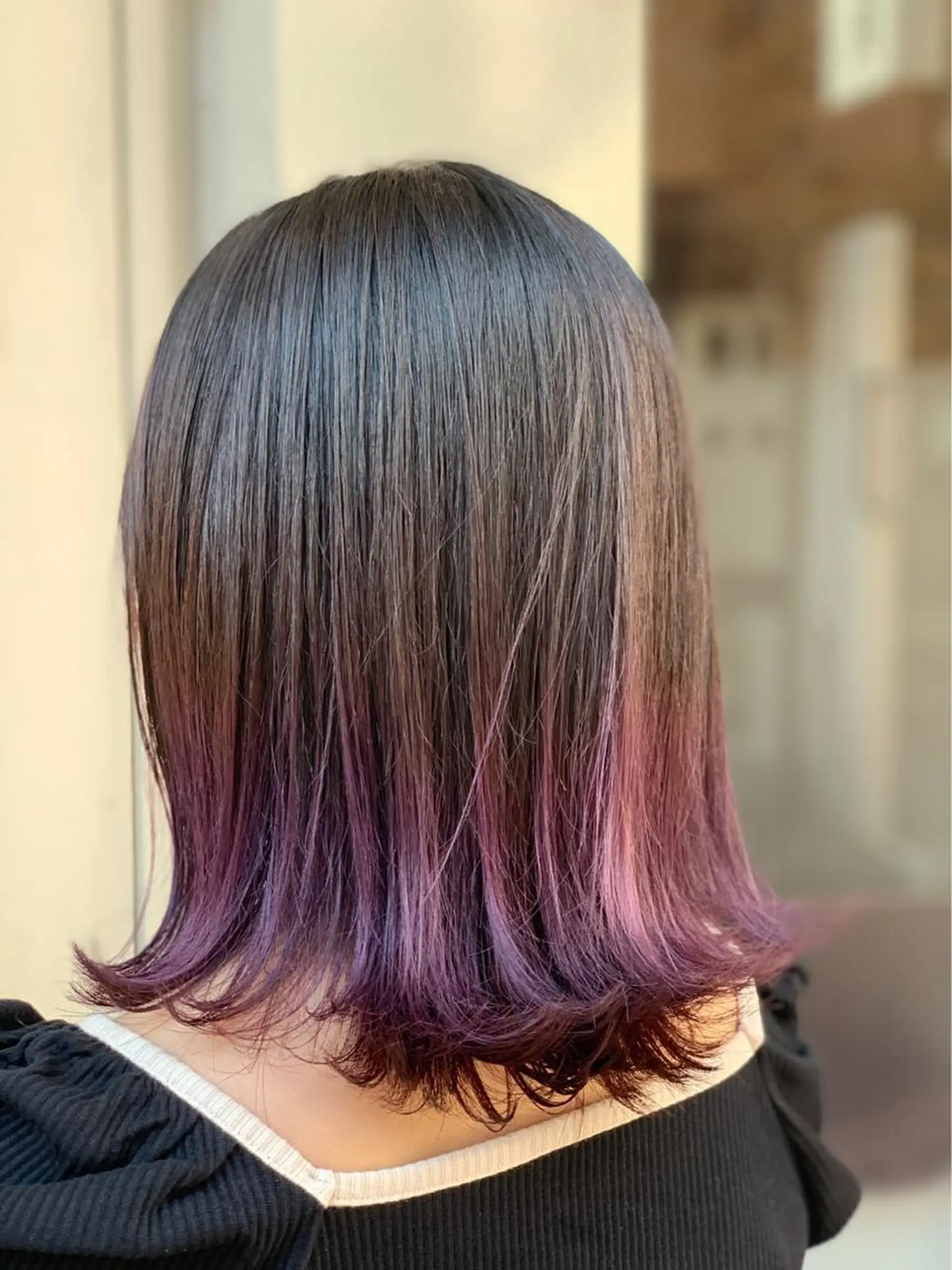 ミディアム カラー ピンクカラー ピンクパープル パープルカラー 💈Blanco💈 カラー&ケア🌈のヘアスタイル