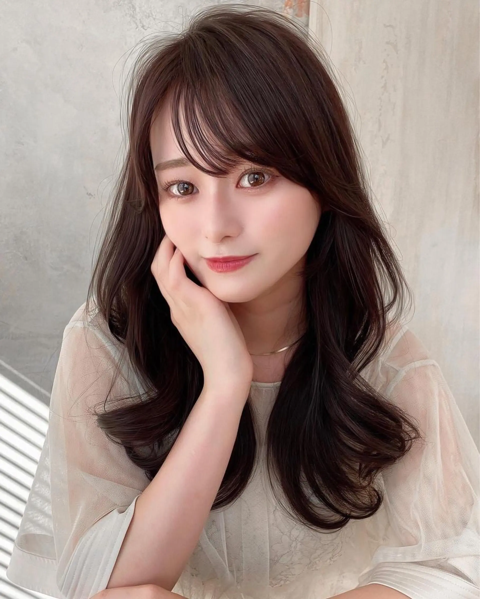ロング くびれヘア 髪質改善 ロング 縮毛矯正 カット ヘアカラー トリートメント 🧡くびれヘア/前髪 顔周り🧡久原結衣のヘアスタイル