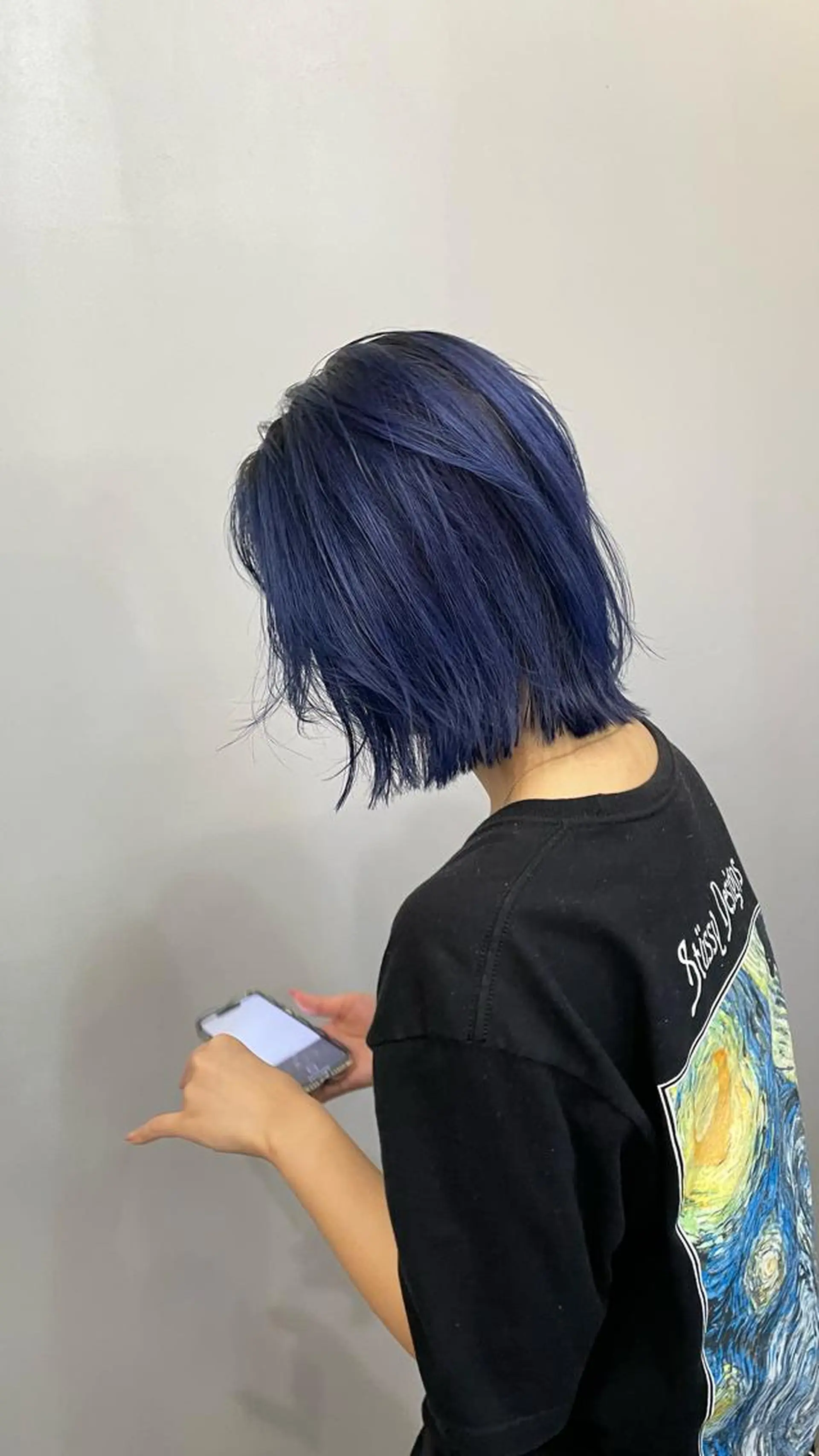 ロング カラー ヘアアレンジ メンズ ブルーカラー ネイビーカラー ヘアカラー トリートメント ヘアセット 💐ナチュラルヘア Kroda💐のヘアスタイル