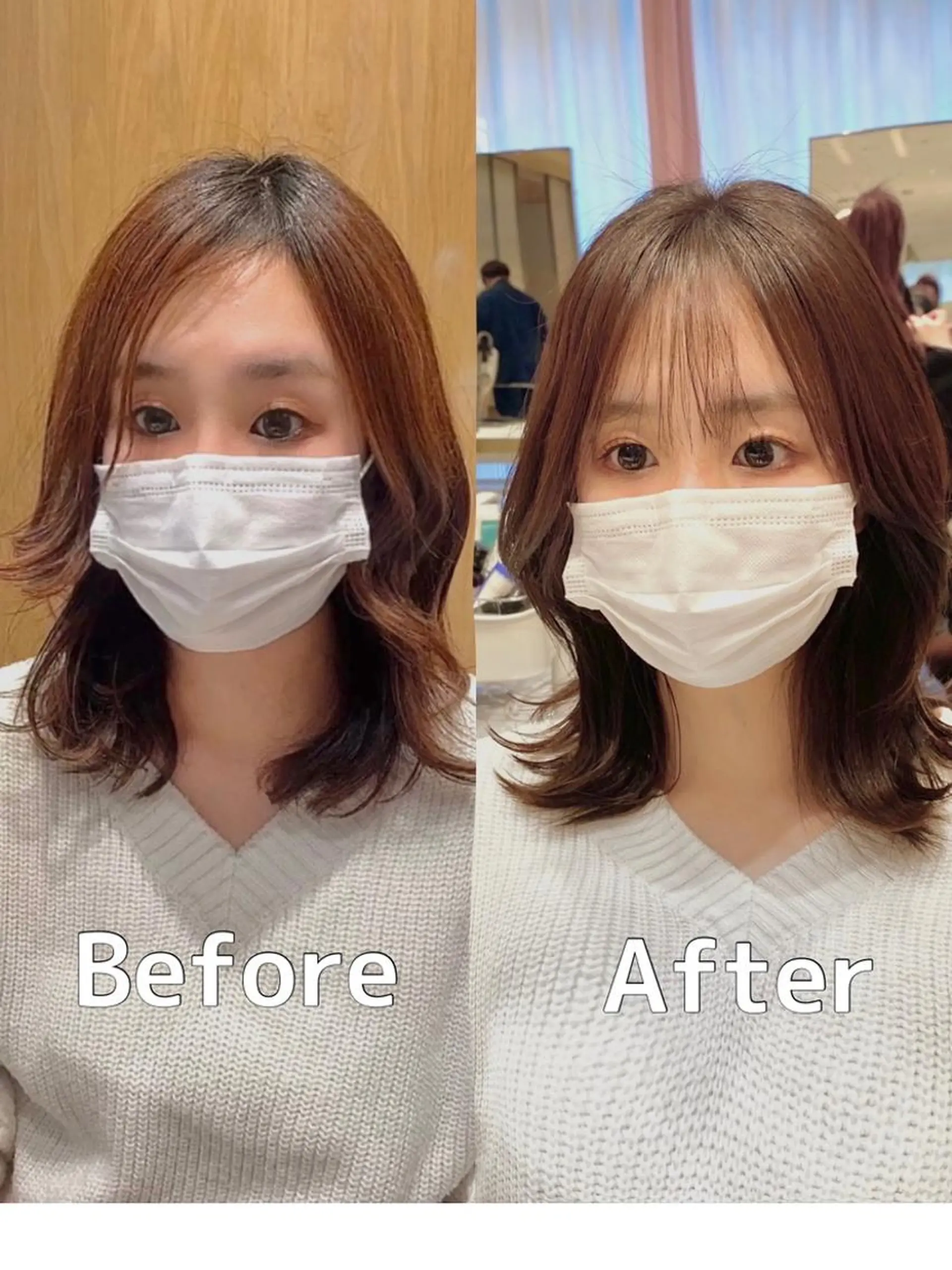 ミディアム カラー パーマ 小野寺瑞希 /最小顔カットのヘアスタイル