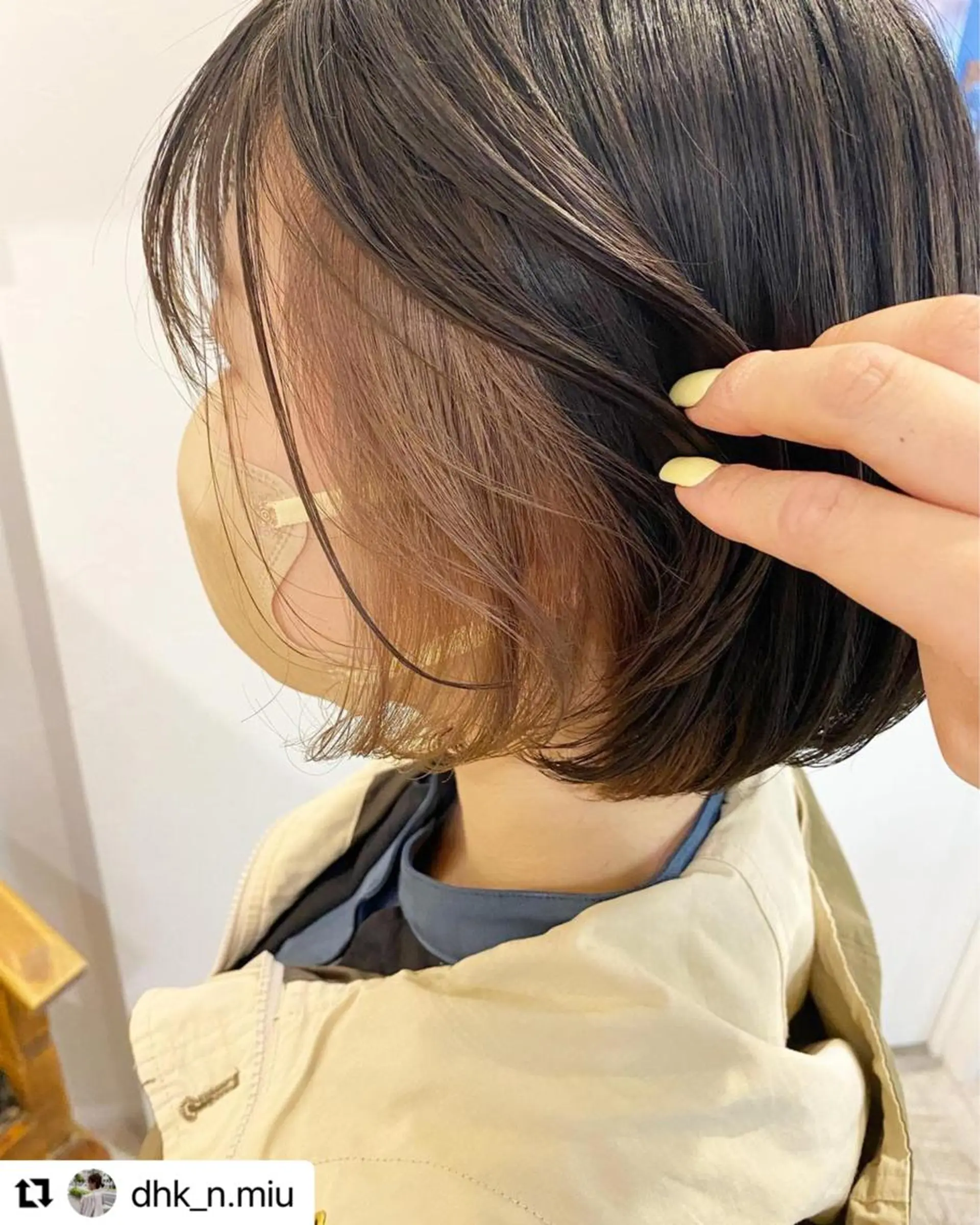 ショート カラー ベージュカラー イヤリングカラー ミルクティーベージュ カット ヘアカラー トリートメント 西村 美羽のヘアスタイル