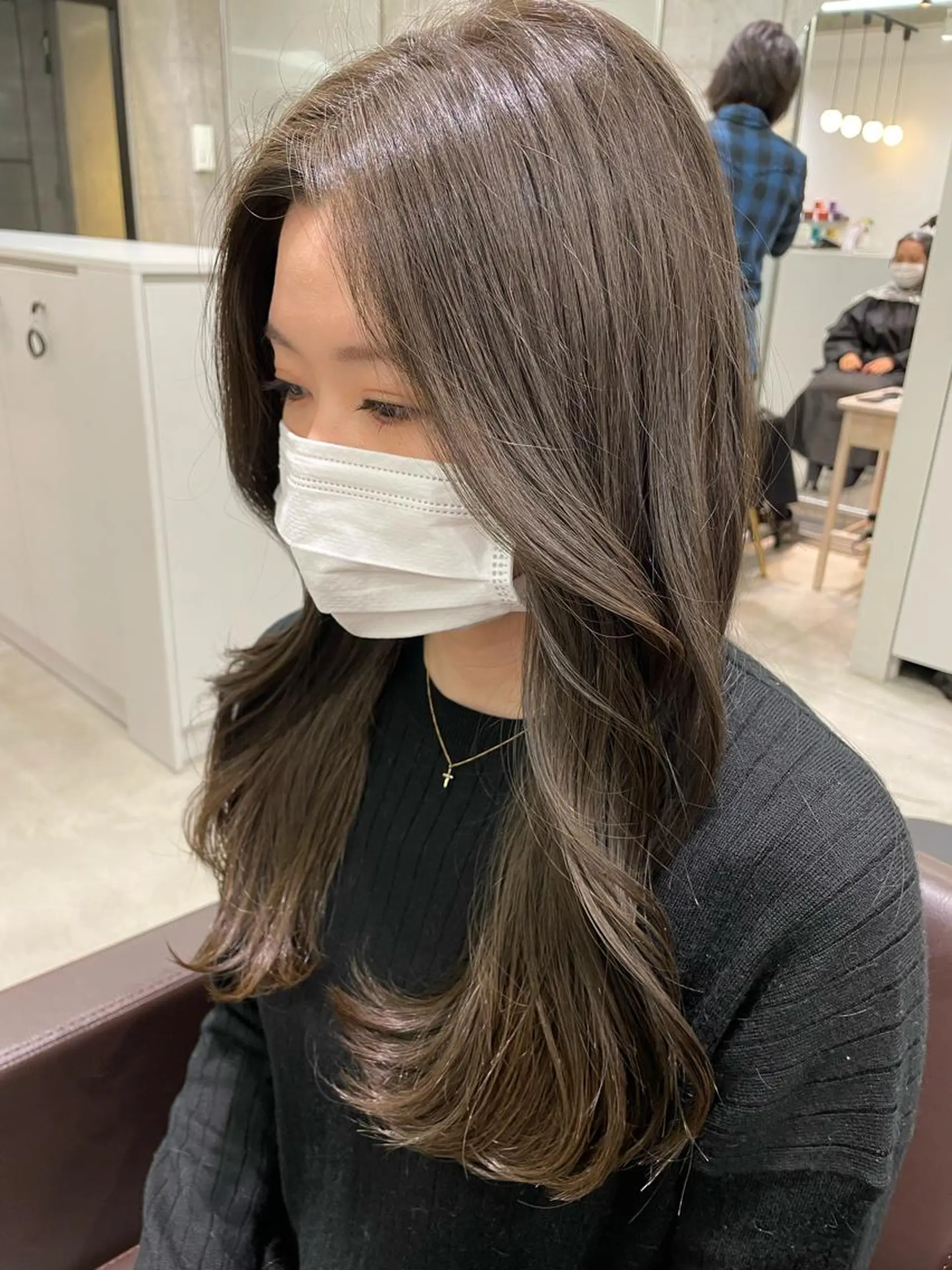 ロング カラー ボブ 髪質改善 トリートメント ヘアカラー トリートメント パーソナルカラー 藤本夢のヘアスタイル