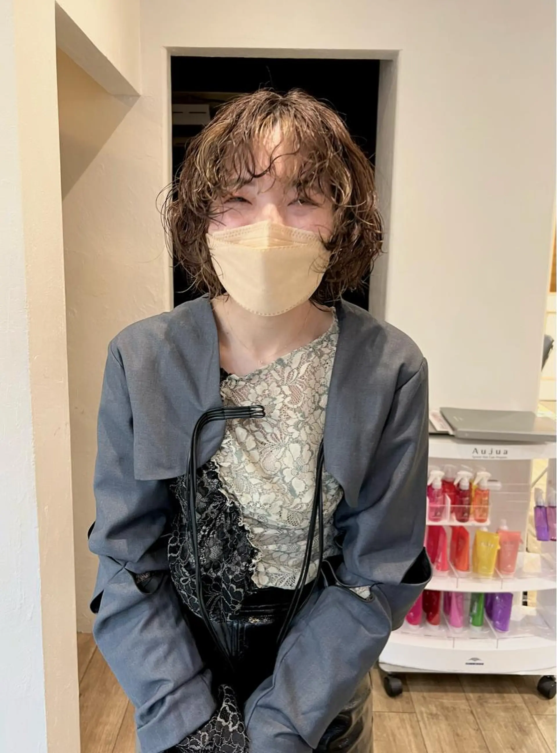 ショート パーマ ボブ ウルフカット カット ヘアカラー トリートメント 店長　ショート& パーマ　坂本のヘアスタイル