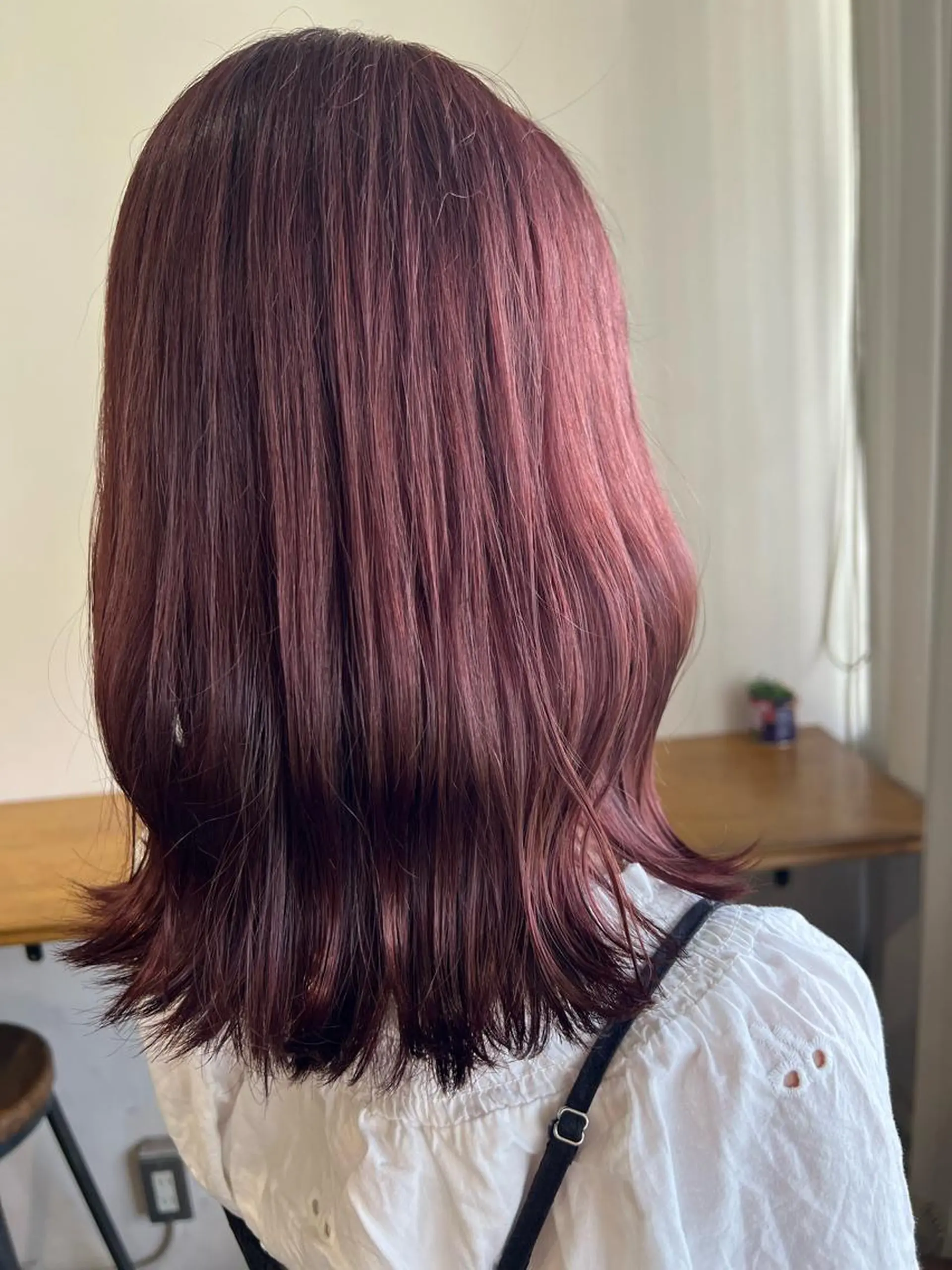 セミロング カラー ヘアアレンジ ピンクカラー ヘアカラー トリートメント ヘアセット 金子 廉のヘアスタイル