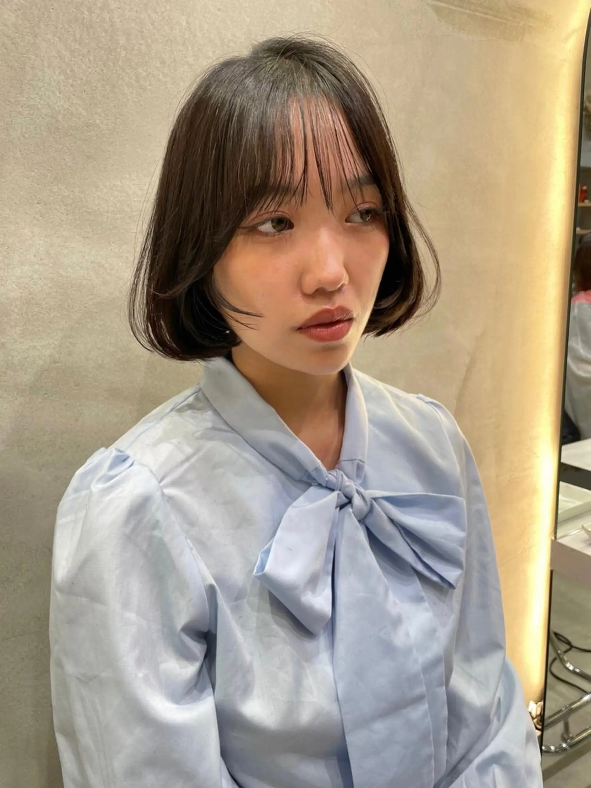 ショート ボブ 韓国風ヘア カット ヘアカラー トリートメント 本田 奈穂美のヘアスタイル