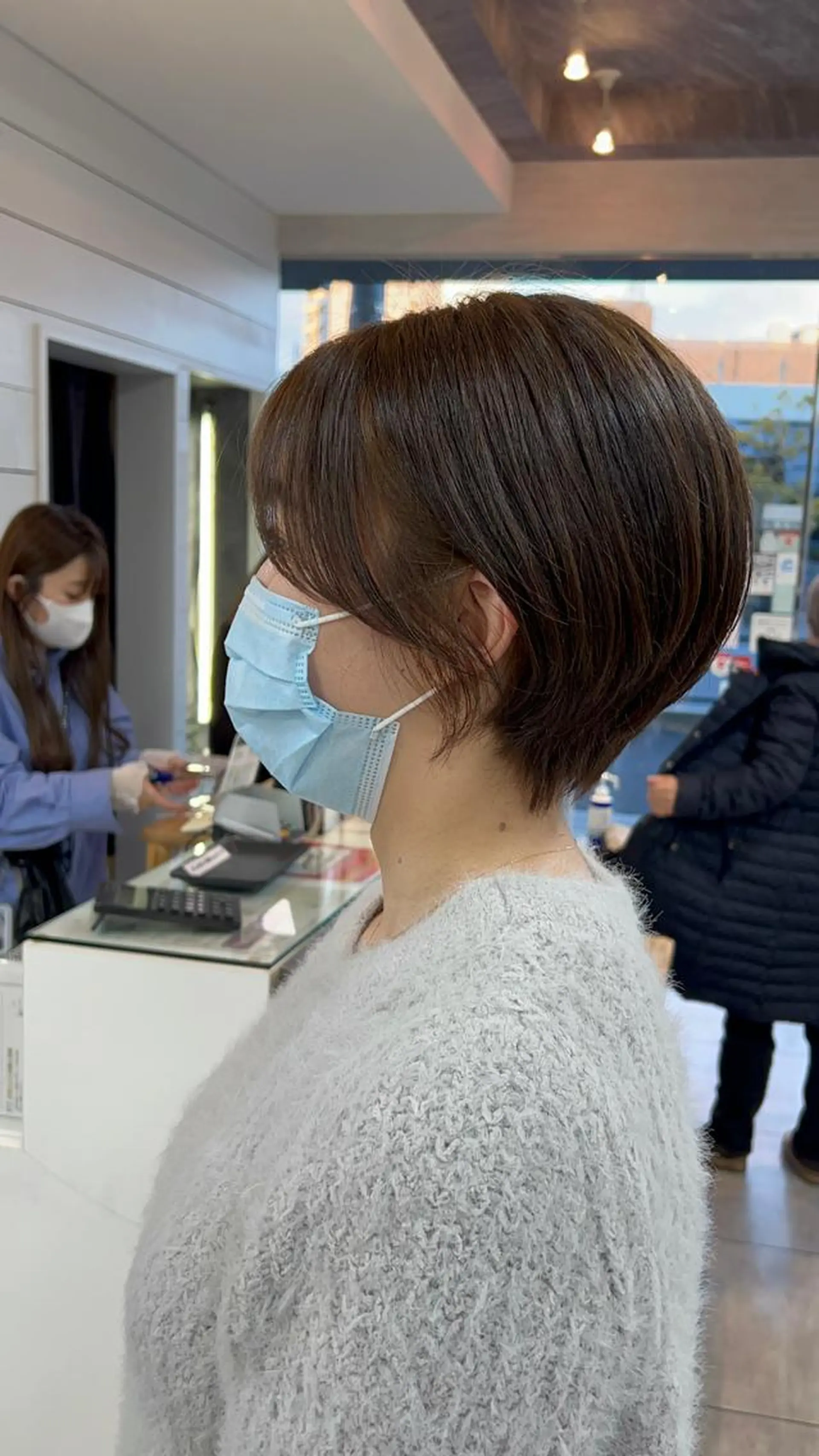 ショート カラー ヘアアレンジ カット ヘアカラー トリートメント インナー×縮毛矯正 ピンクカラー澤井里菜のヘアスタイル
