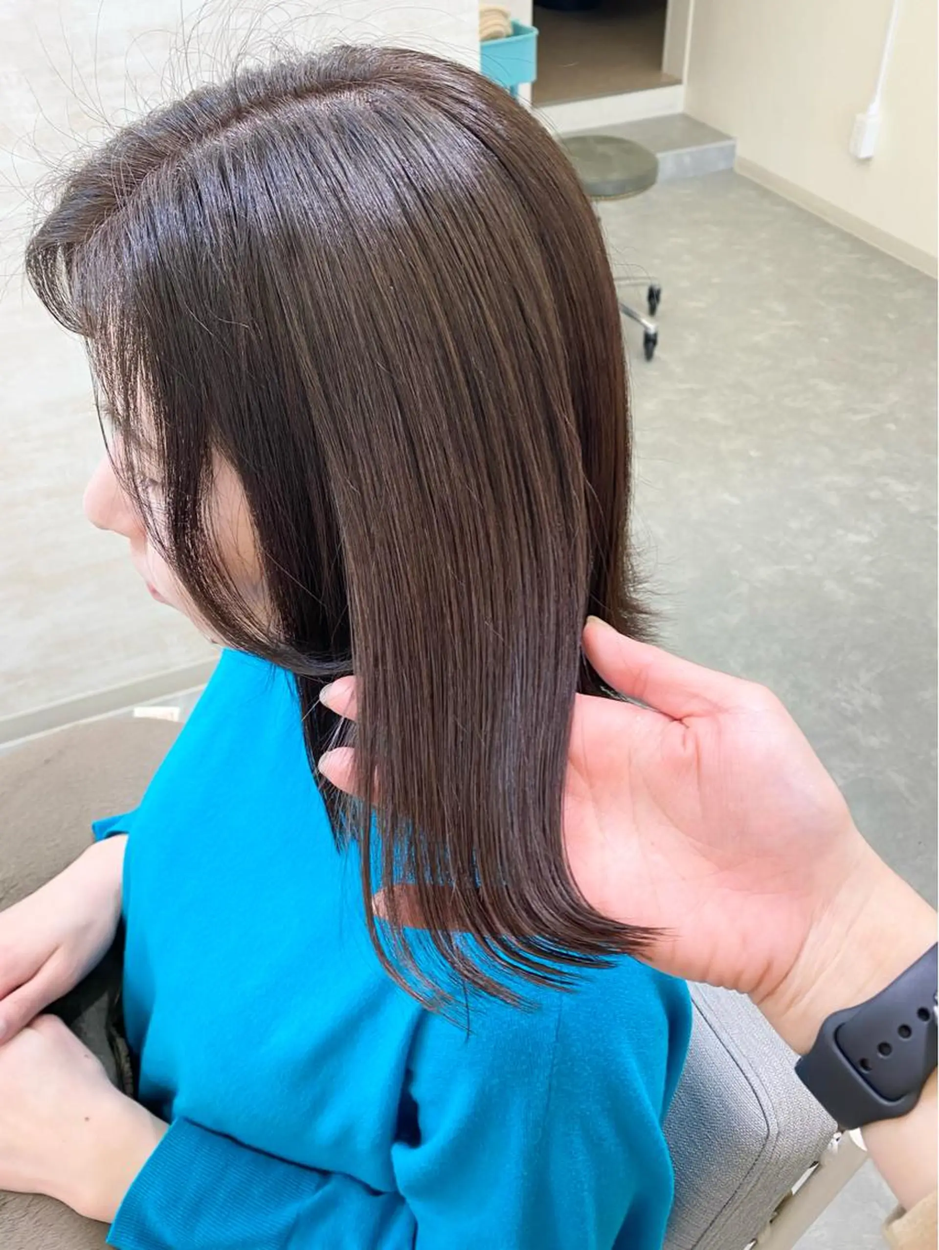 ミディアム カット ヘアカラー トリートメント 髪質改善&ヘアケア 永山若奈のヘアスタイル