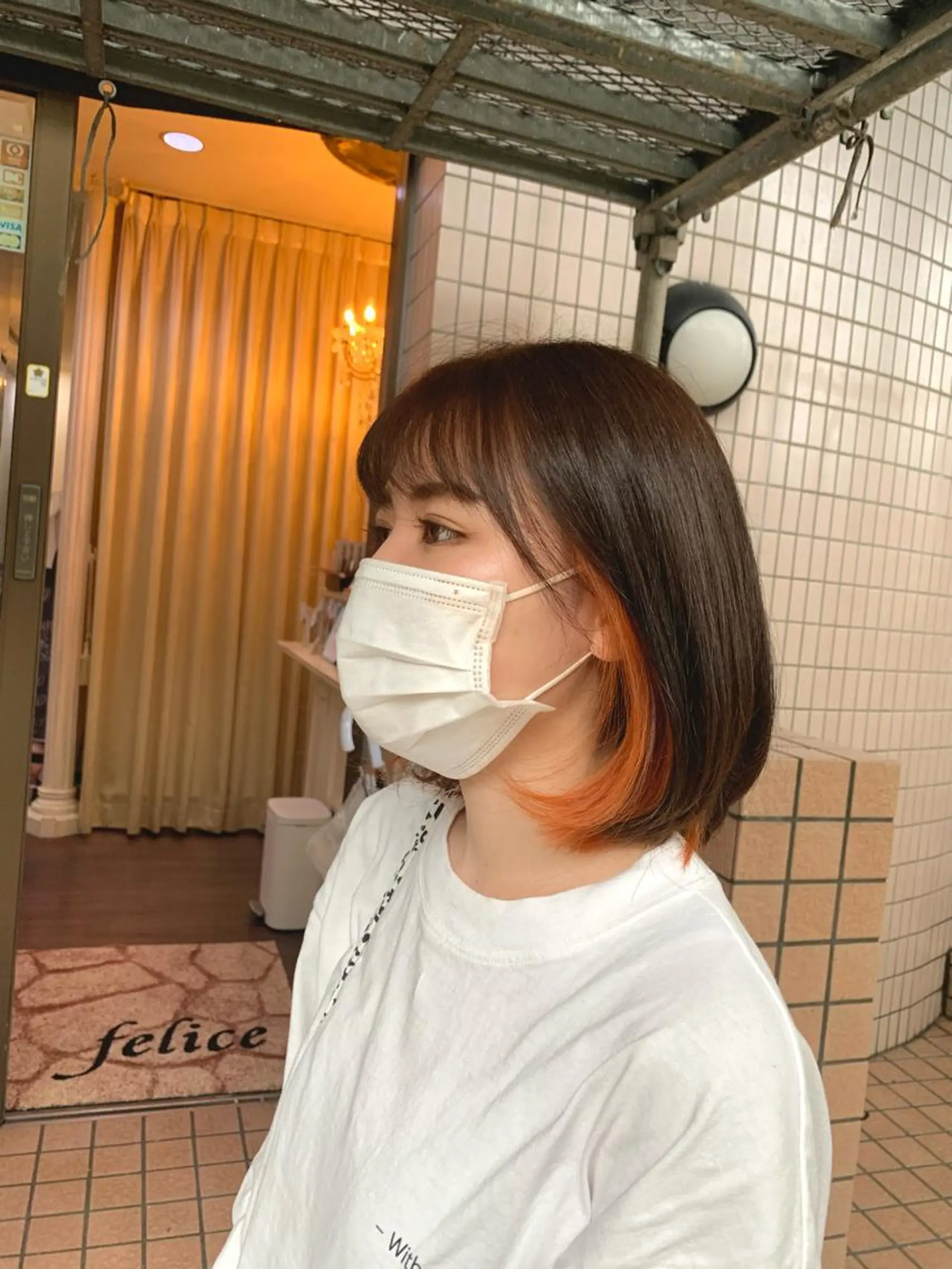 ミディアム カラー ブラウンカラー オレンジ Lunapiena所属・Lunapiena 🫧ナナのヘアスタイル