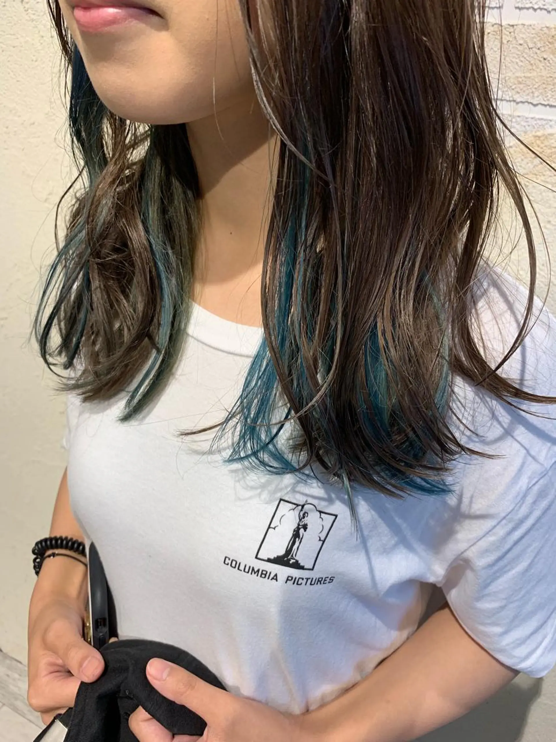 セミロング カラー エメラルドグリーン インナーカラー ヘアカラー トリートメント ヘアセット 髪質改善色素改善特化 keiのヘアスタイル