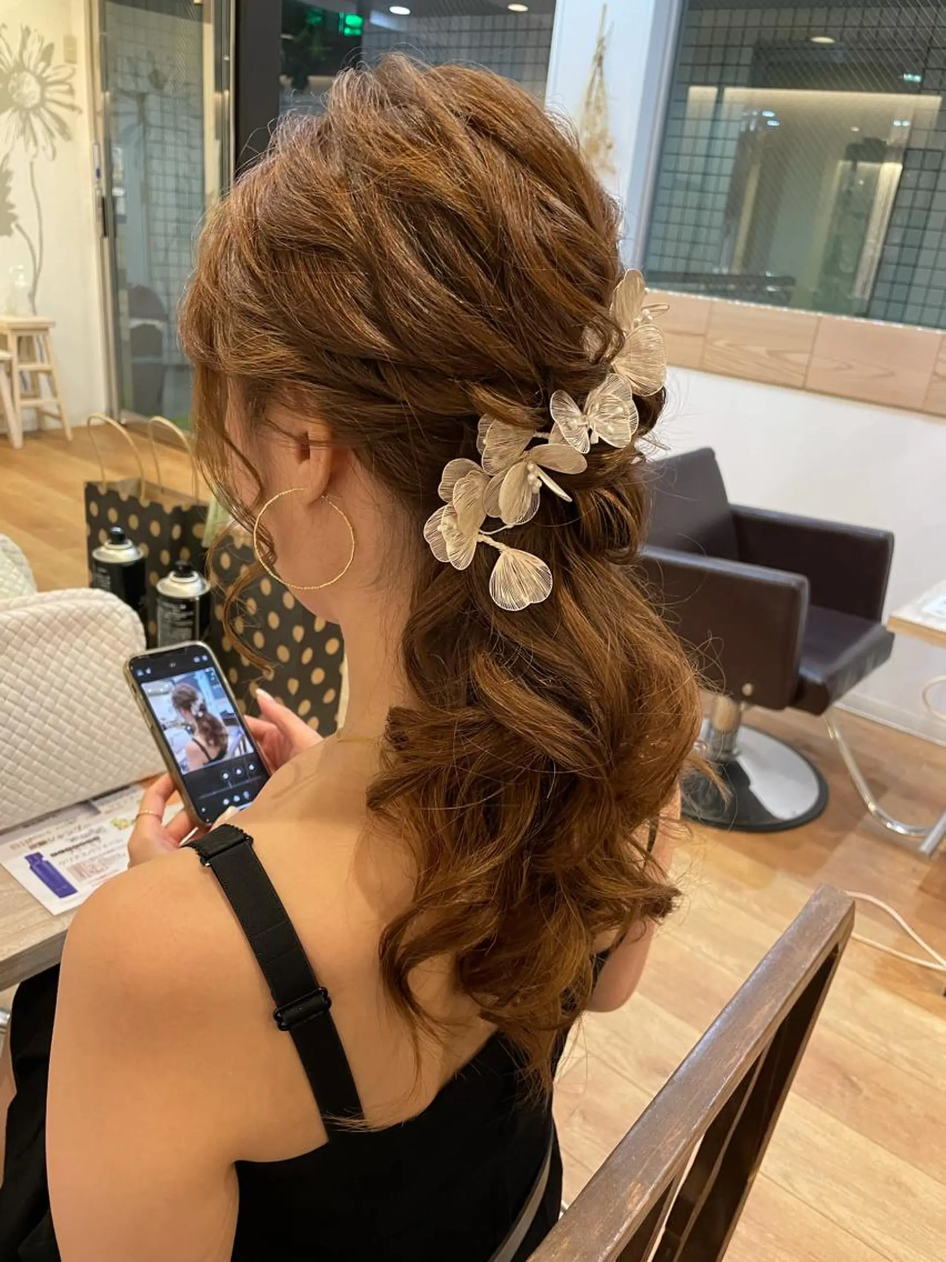 セミロング ヘアアレンジ 着物ヘア 結婚式・ブライダル ヘアセット CASA 祇園四条のヘアスタイル