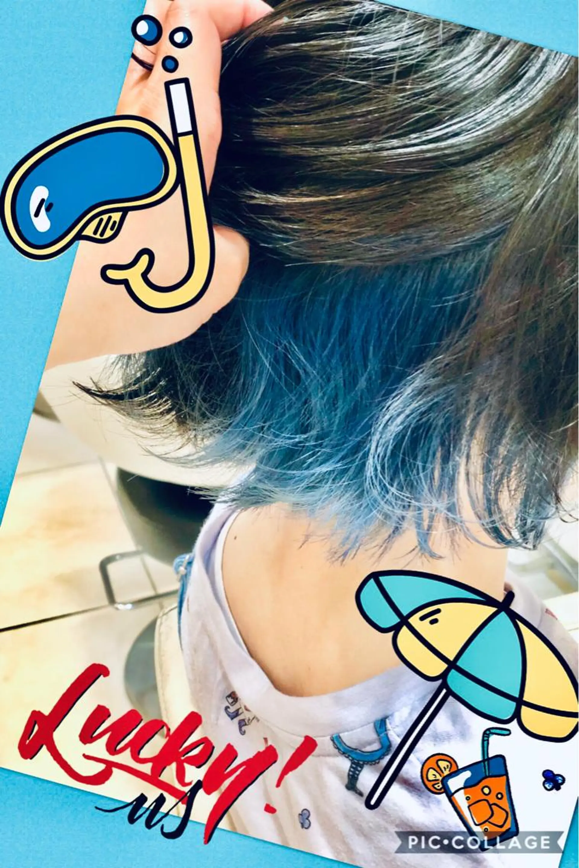 ショート カラー ブリーチ ブルーカラー ケアブリーチ 透明感カラー イルミナカラー 永島 桜のヘアスタイル