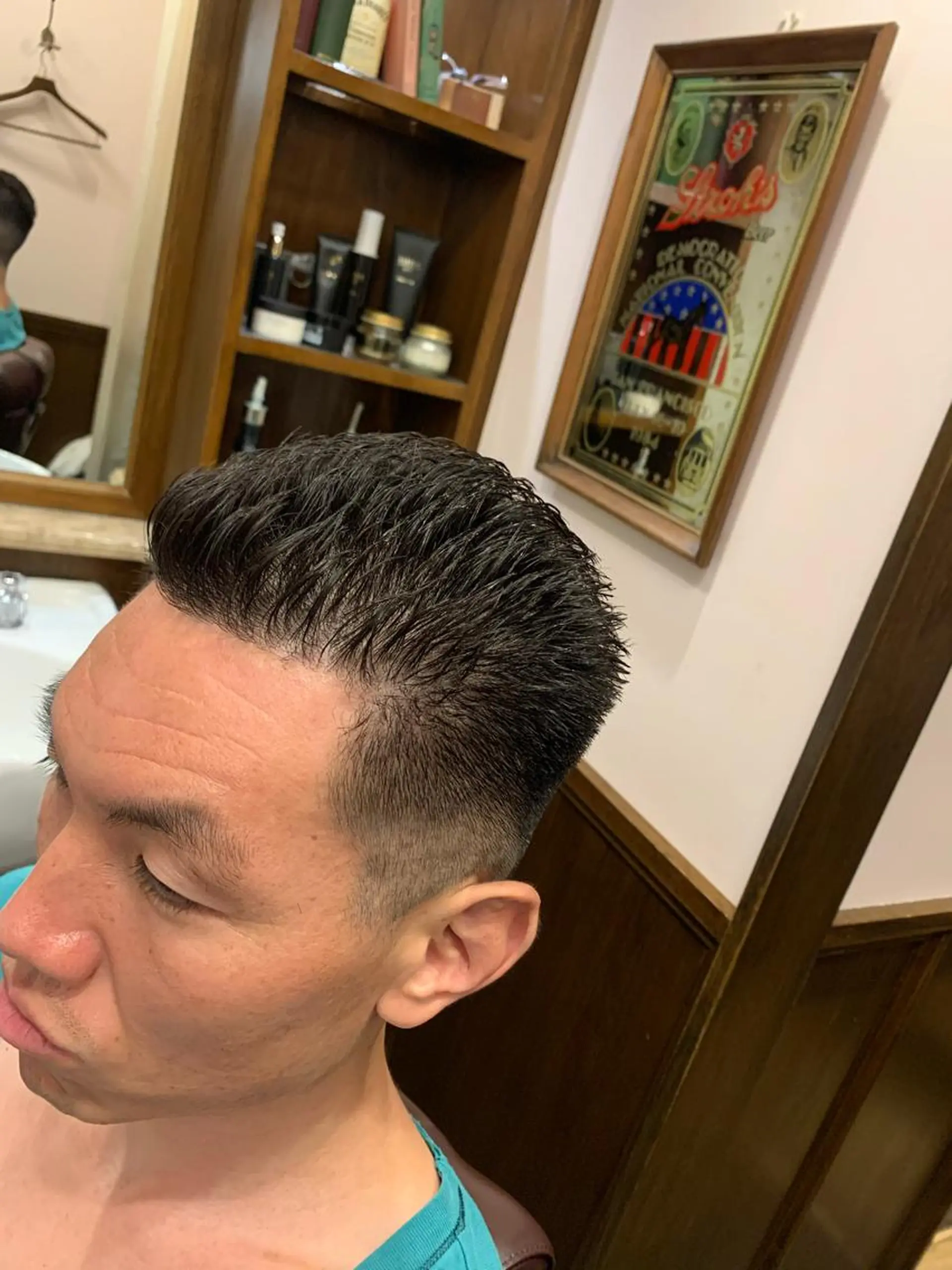 ショート メンズ 濡れパン くせ毛 ヒロ銀座 バーバーショップ神楽坂所属・ひらお あおとのヘアスタイル